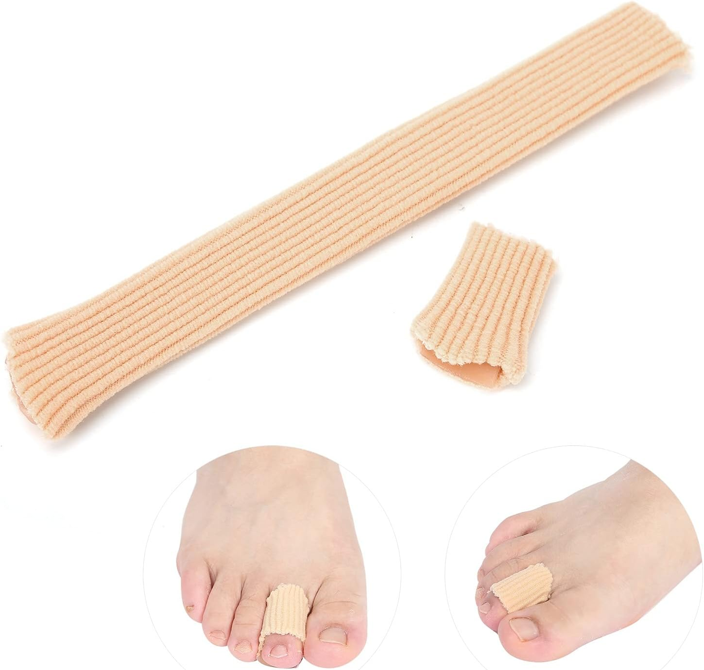 Toe Tube, Toe Sleeve Protectors, Sleeves Stress Pain Relief Portable Soft Elastic Toe Cover Protector Fiber Silicone Foam Toe Protectors Toe Tubes image number 4