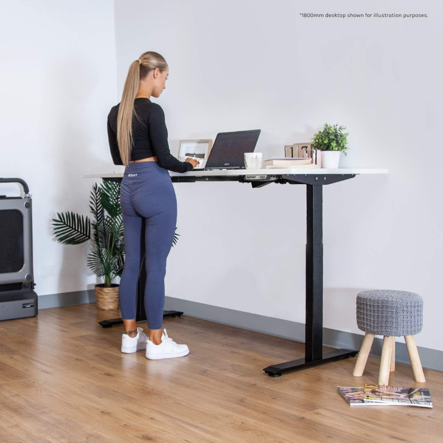 Lifespan Fitness Ergodesk Automatic Standing Desk, 150 Cm Length, White/Black image number 5