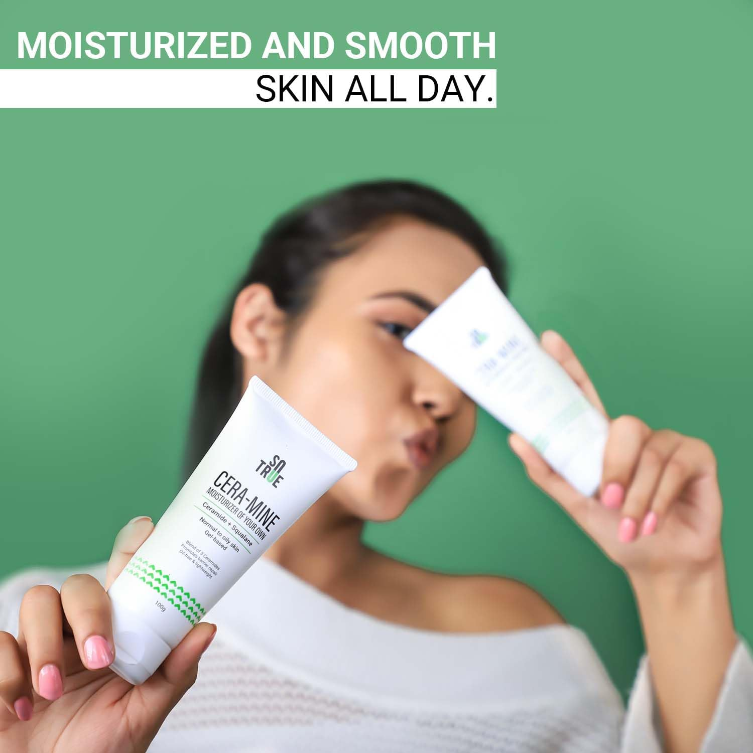 Sotrue Ceramide Gel Face Moisturizer for Oily & Acne Prone Skin | Oil-Free Gel Moisturizer with Squalene |Fast Absorbing for Women & Men | 100G