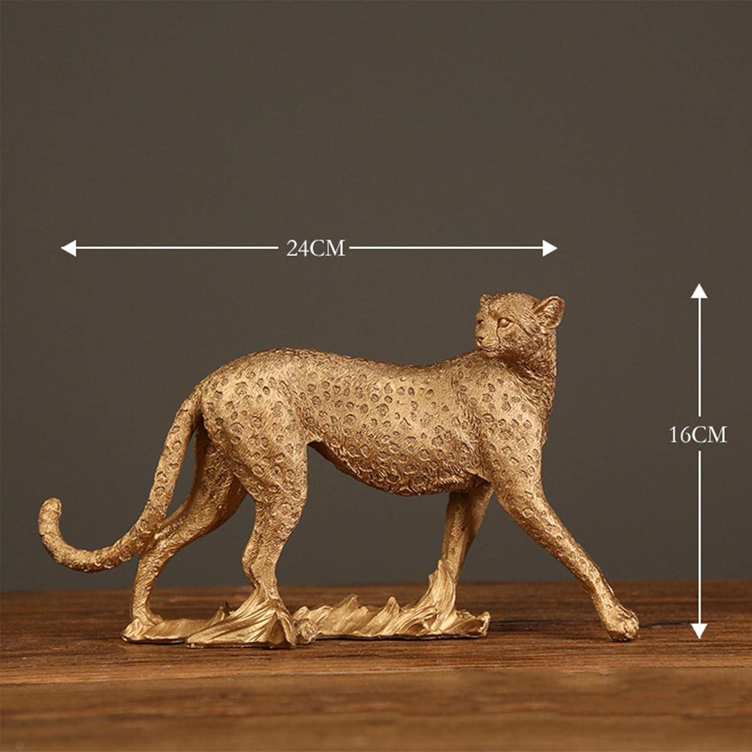 Fenteer Retro Cheetah Statue Figurine Panther Leopard Sculpture Table Desktop Decoration, the Solid Base Is Stable, the Stability Is Leopard image number 6