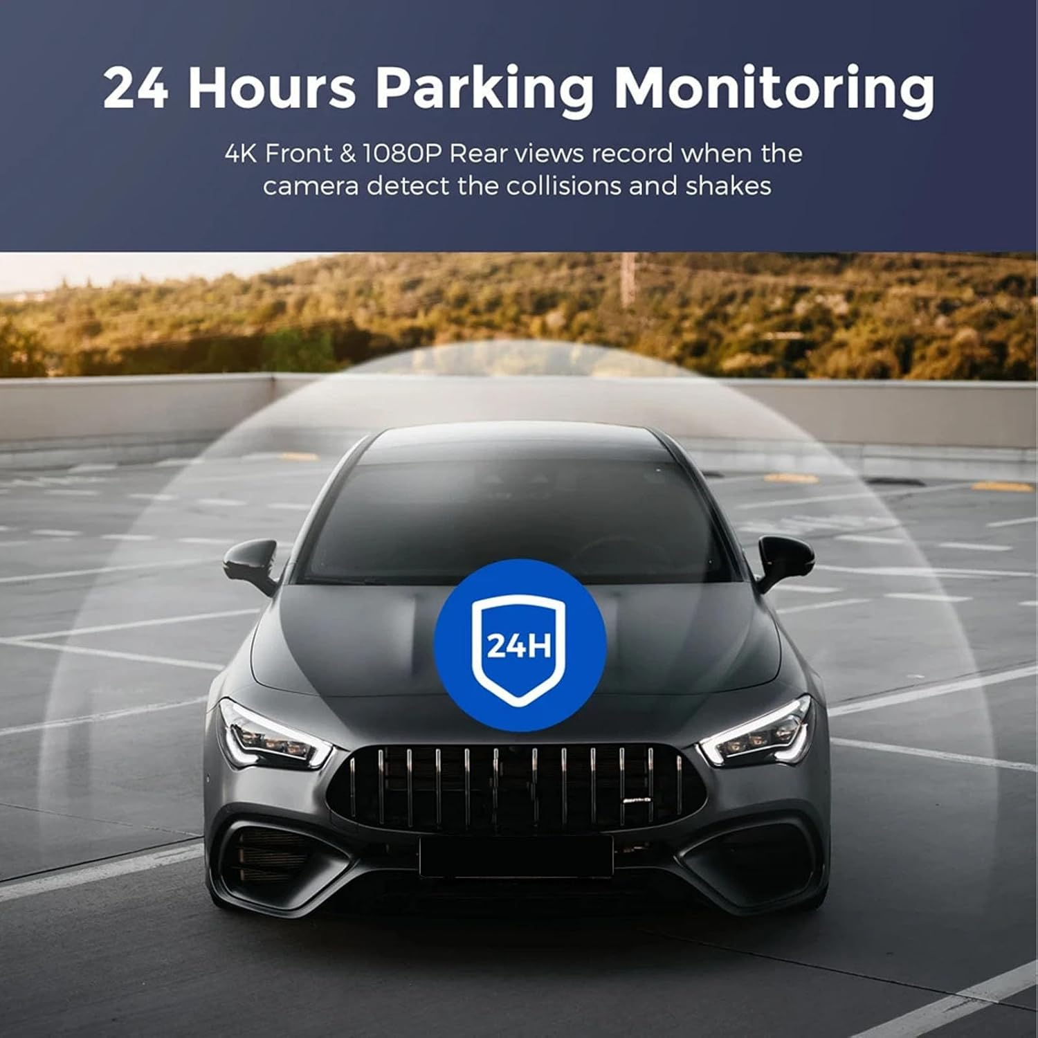 Dash Cam, 4K+1080P Dashcam Front and Rear Cameras, Dash Camera for Cars, G Sensor, 24H Parking, Built-In Wi-Fi, Night Vision