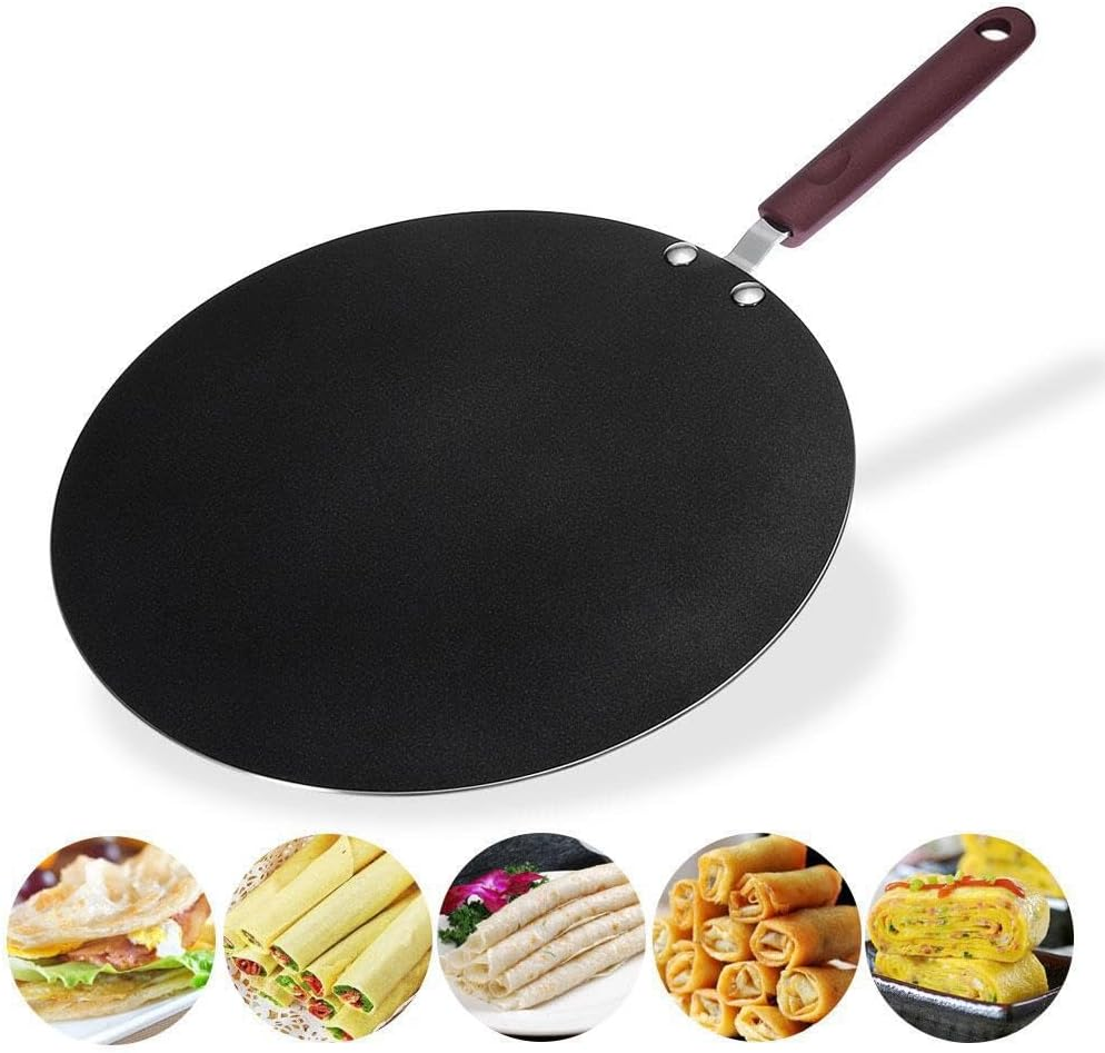 32Cm Nonstick Frying Indian Tava Dosa Chapati Pan Flat Skillet Griddle Pan image number 4