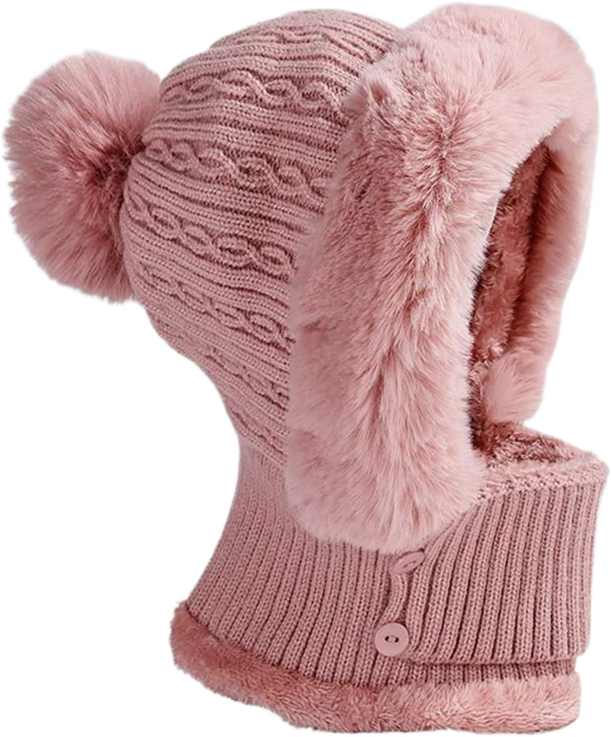 Winter Hats for Women,Knitted Face Cover - Winter Hat with Scarf | for Lady Grandma Mother Traveling Hiking Cycling Skiing Snowboarding Biking