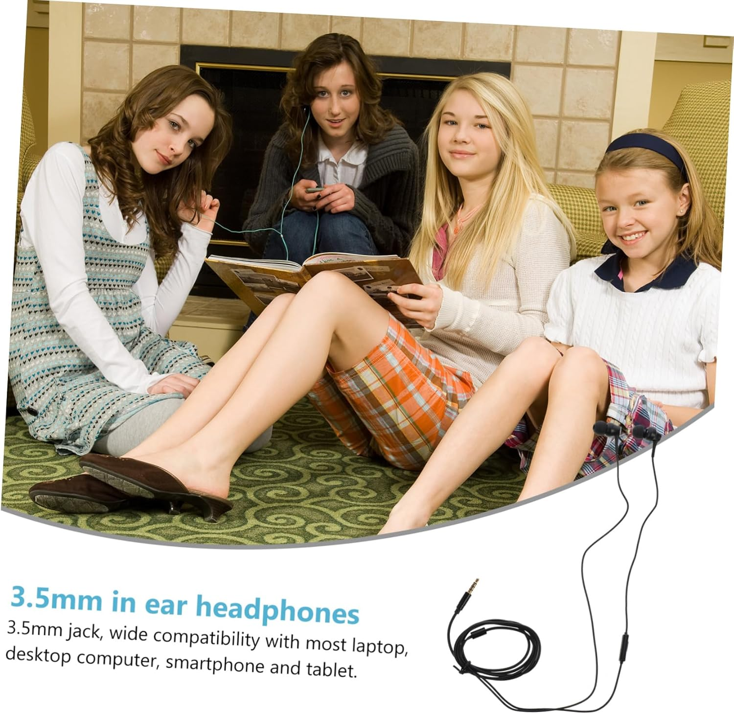 TEHAUX -Ear Headphones Earbuds with Ergonomic Design Strong Bass for Smartphones Tablets Laptops in Random Color image number 5