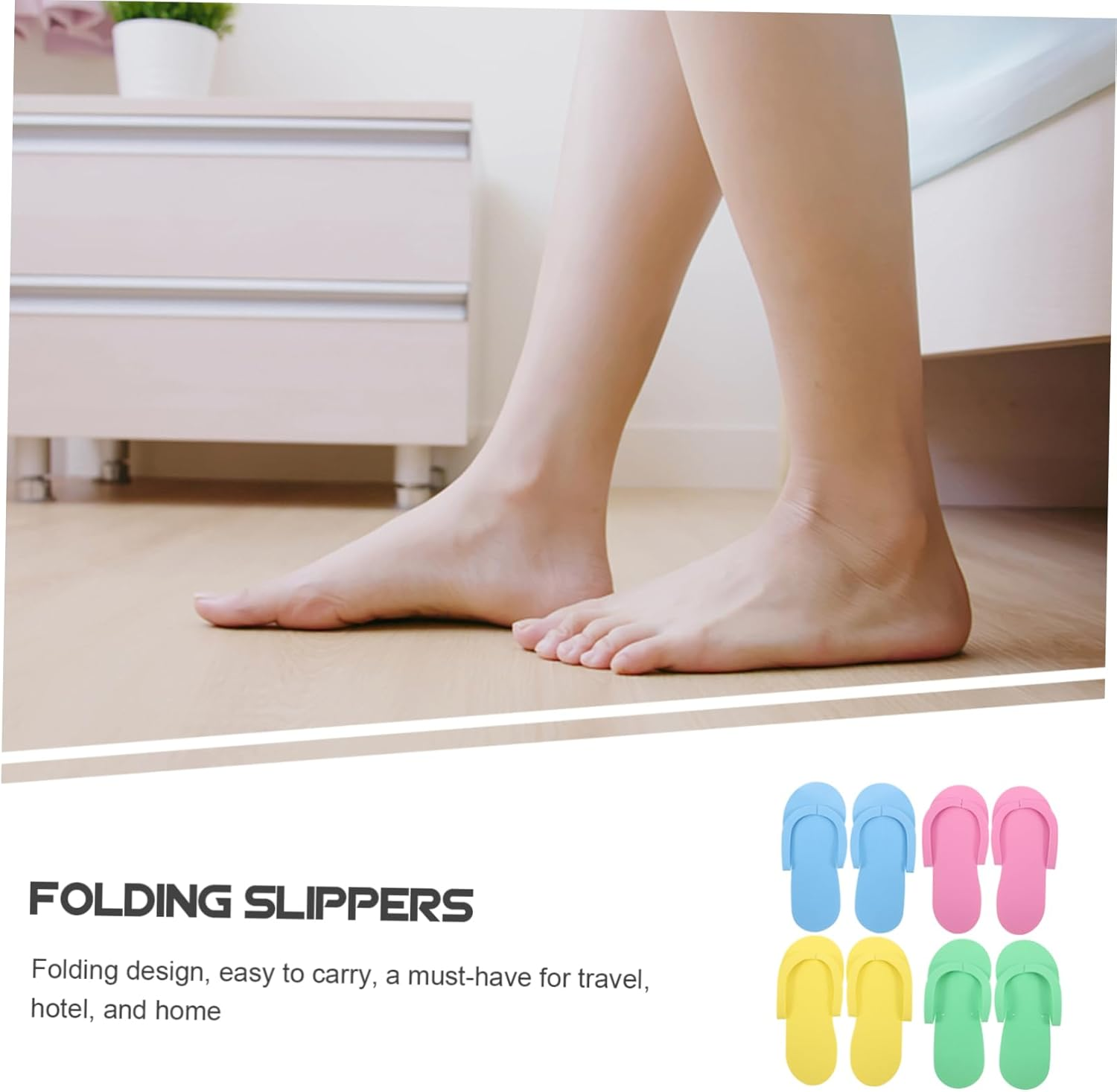 Foldable EVA Travel Slippers for Men and Women Bulk Purchase Soft Comfy Non Slip Spa Gym Pool Sandals for Hotel Home Beach Use image number 5