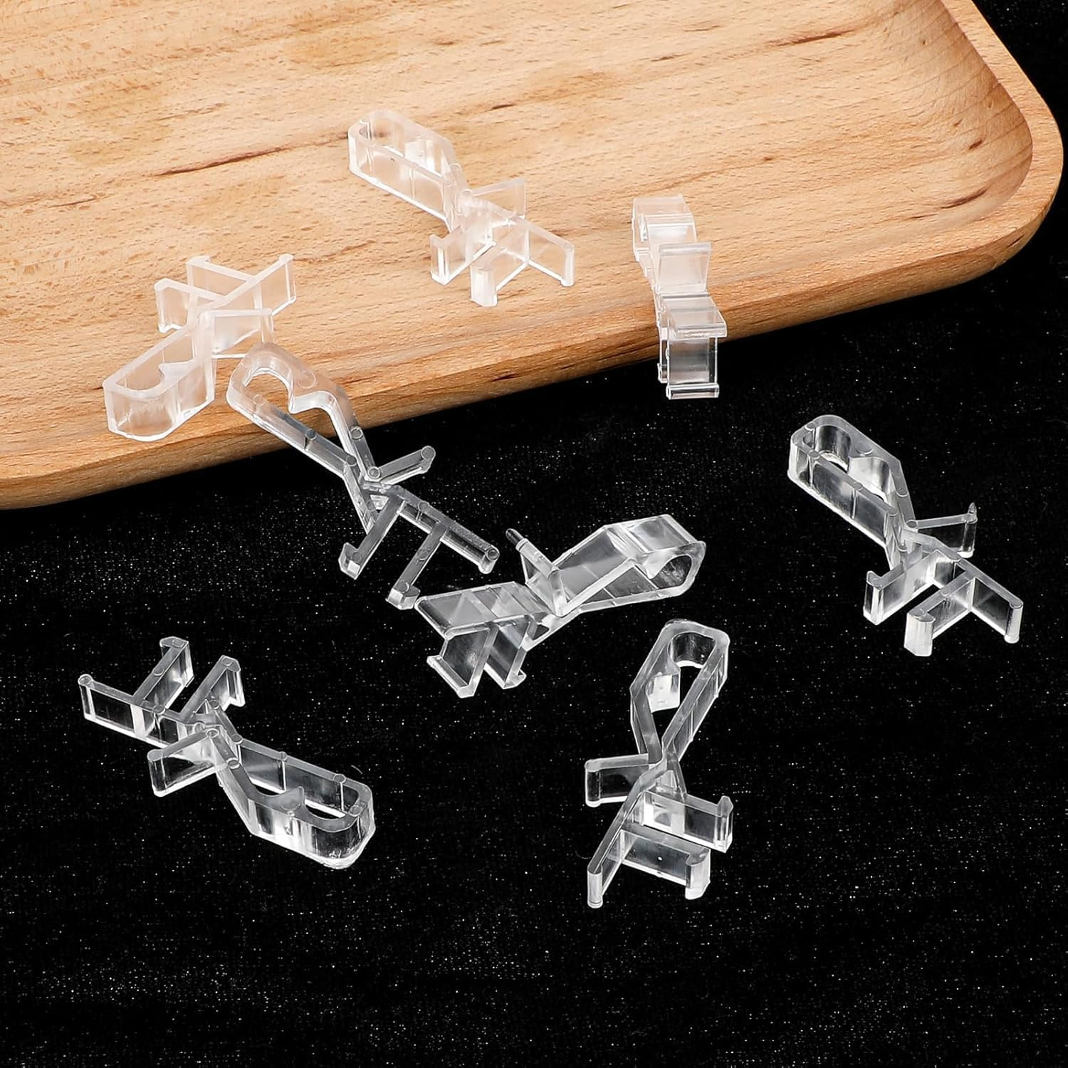 Hidden Channel Valance Clips,24Pcs Clear Plastic Hidden Clips,Hiddenblindclipsplasticvalanceclips,Valance Clipshiddenchannelvalanceclips Valance Retainer Clips,Clear Plasticvalanceclips image number 3