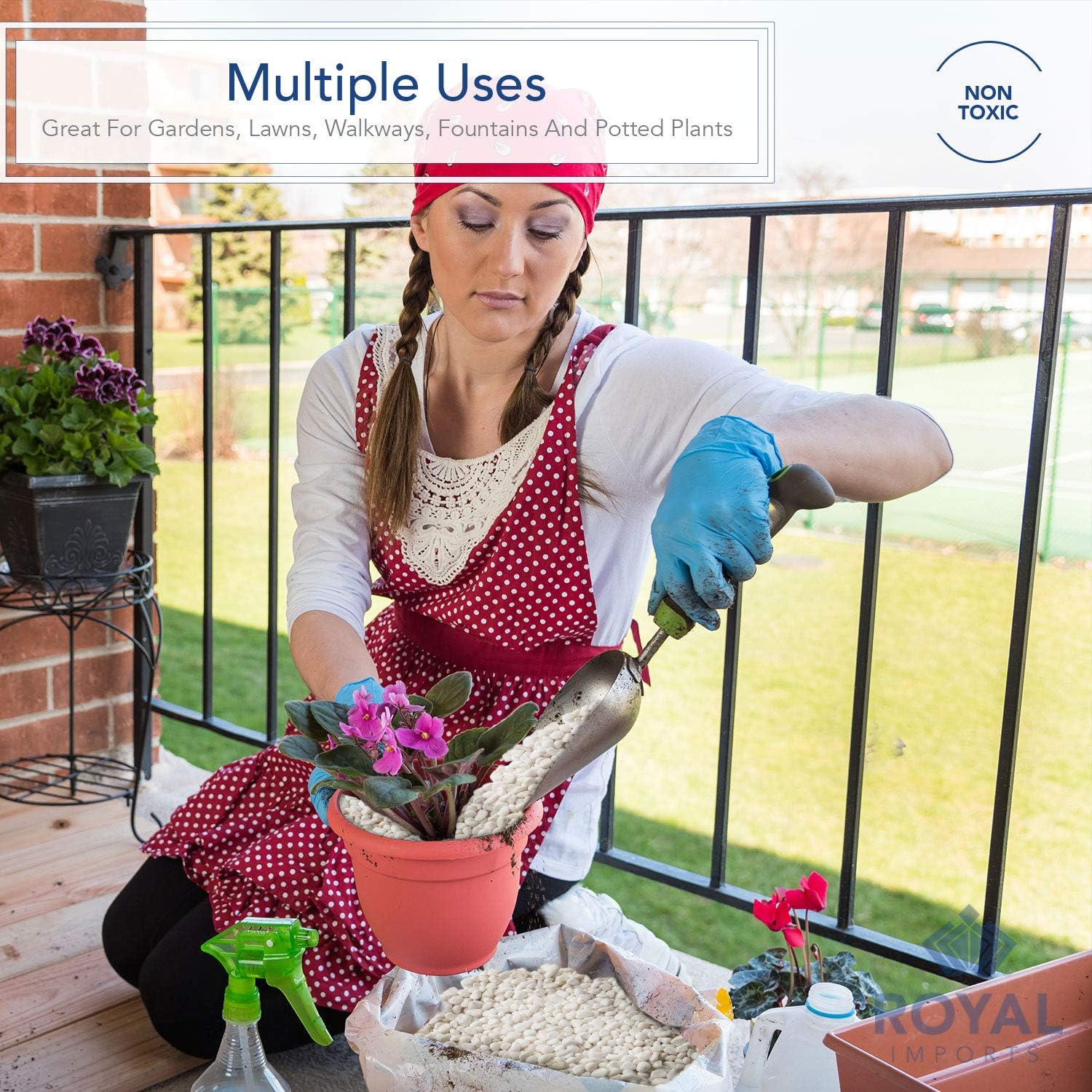 Royal Imports 5Lb Decorative Ornamental River Pebbles Rocks for Fresh Water Fish Animal Plant Aquariums, Landscaping, Home Decor Etc. with Netted Bag (Small, Light) image number 4