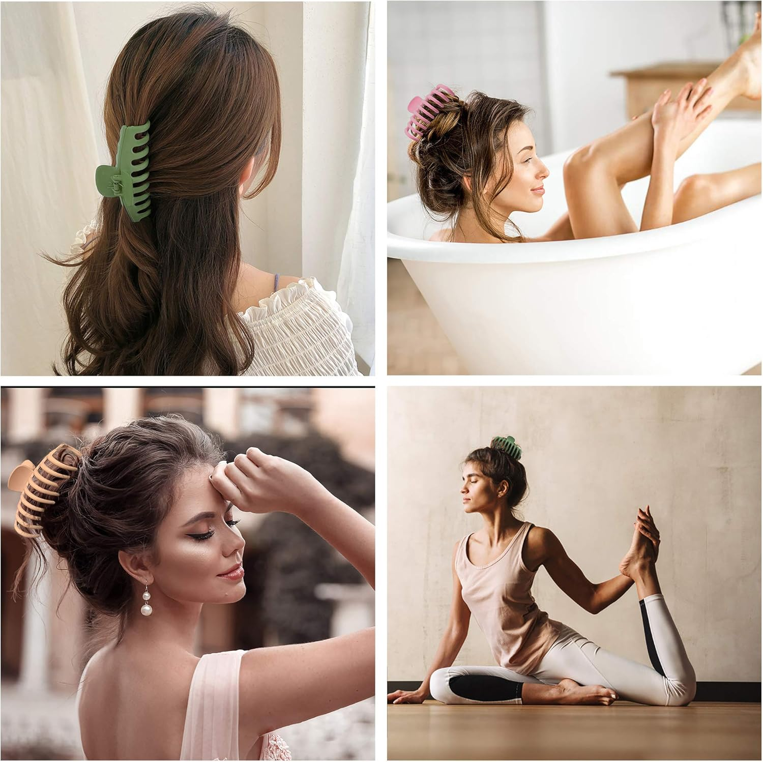 OWIIZI Hair Clip, 4.3 Inches Matte Large Hair Claw Clips Non-Slip Ponytail Jaw Barrette Strong Hold Banana Jumbo Claw Clips for Women Long Thick Hair image number 3