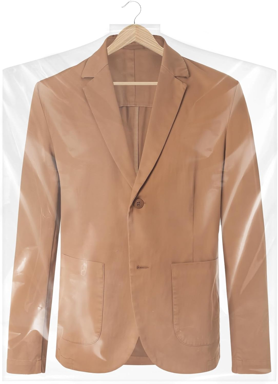 Smilelucky 50 Pack 60X140Cm Garment Bags for Hanging Clothes, Thick Clear Plastic Dry Cleaning Covers for Closet Storage & Travel