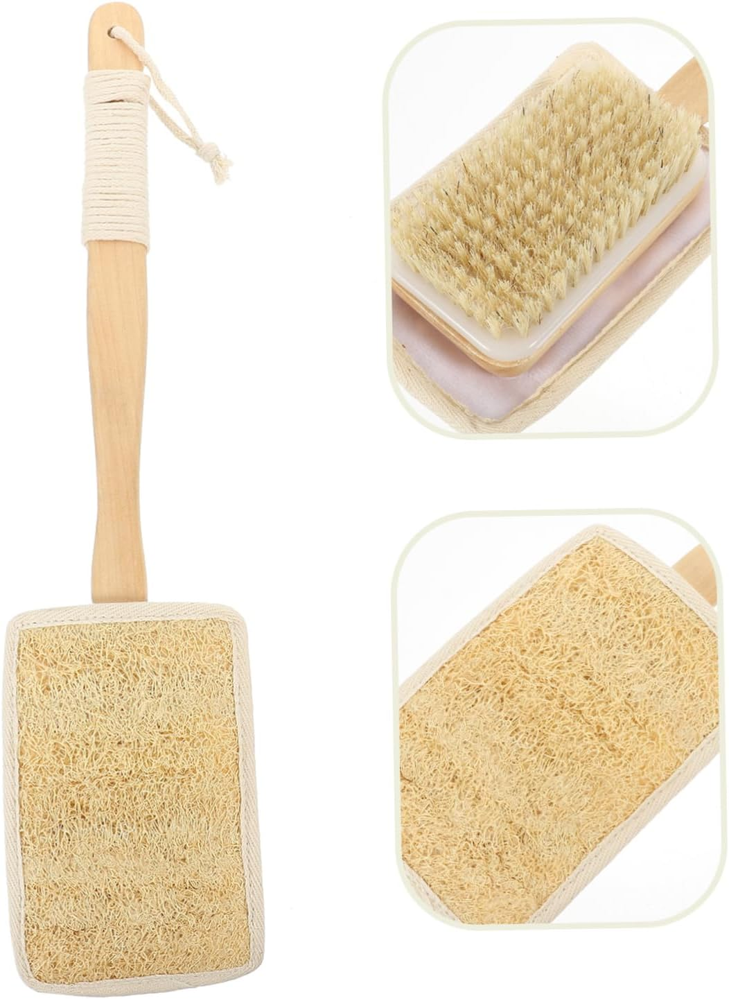 EXAOMBLE 1Set Exfoliating Back Scrubber Handle Multi-Function Body Bath Brush for Shower Gentle Skin Cleaner for Daily Use Bathing Tool for Men and Women image number 1