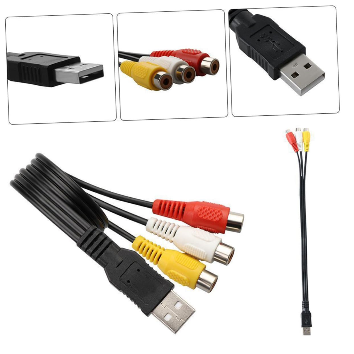 LOLIPPYY USB Male to Female Audio Cable Set-Top Box Accessory Flexible PVC Household Tv Av Adapter for Stereo Receiver Home Theater System image number 3