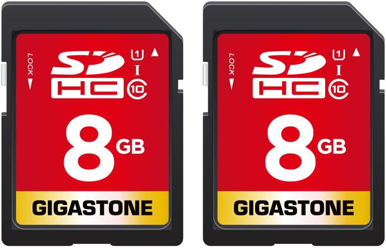 Gigastone 8GB 2-Pack SD Card UHS-I U1 Class 10 SDHC Memory Card Full HD Video Canon Nikon Sony Pentax Kodak Olympus Panasonic Digital Camera image number 2