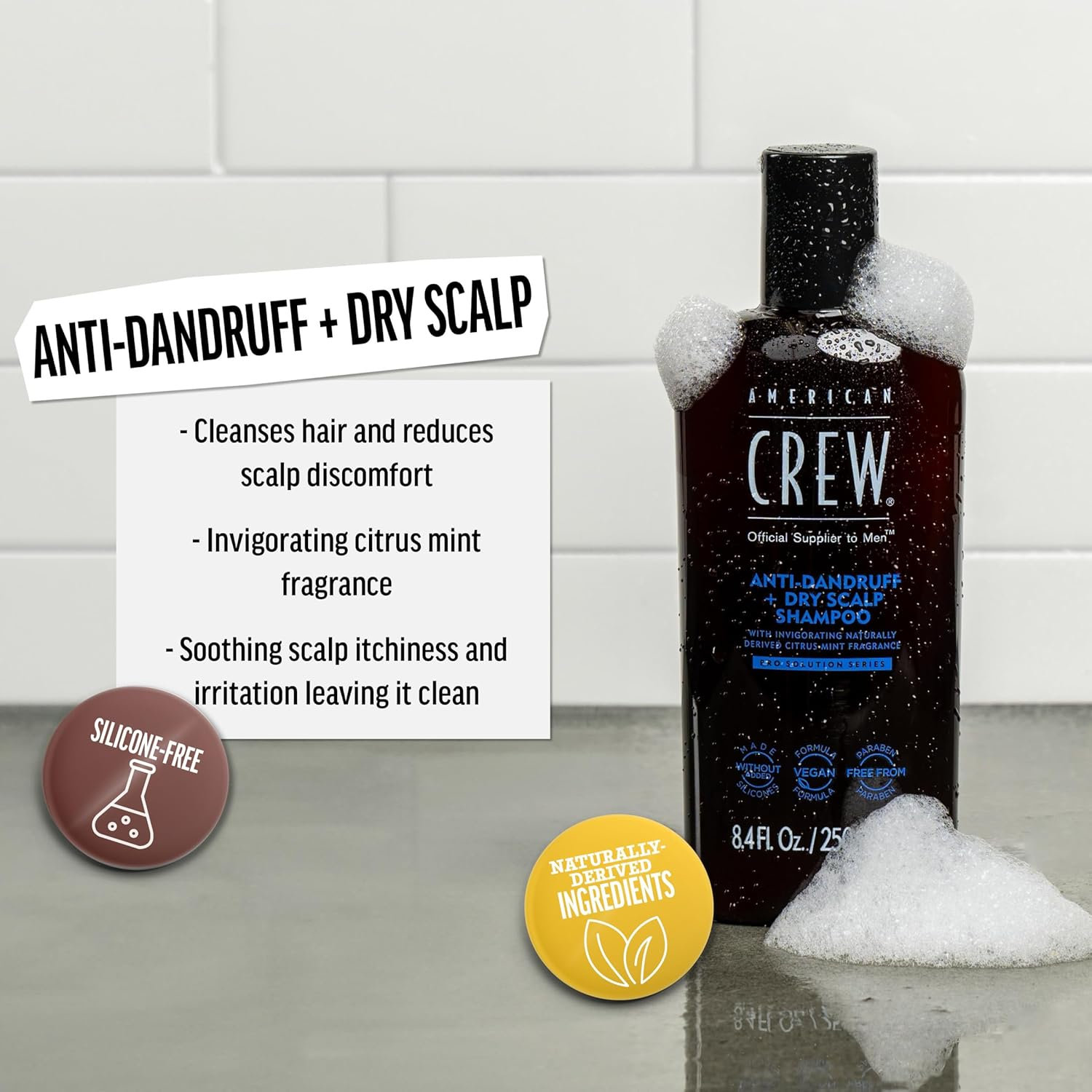 American Crew anti Dandruff and Dry Scalp Shampoo 250 Ml image number 2