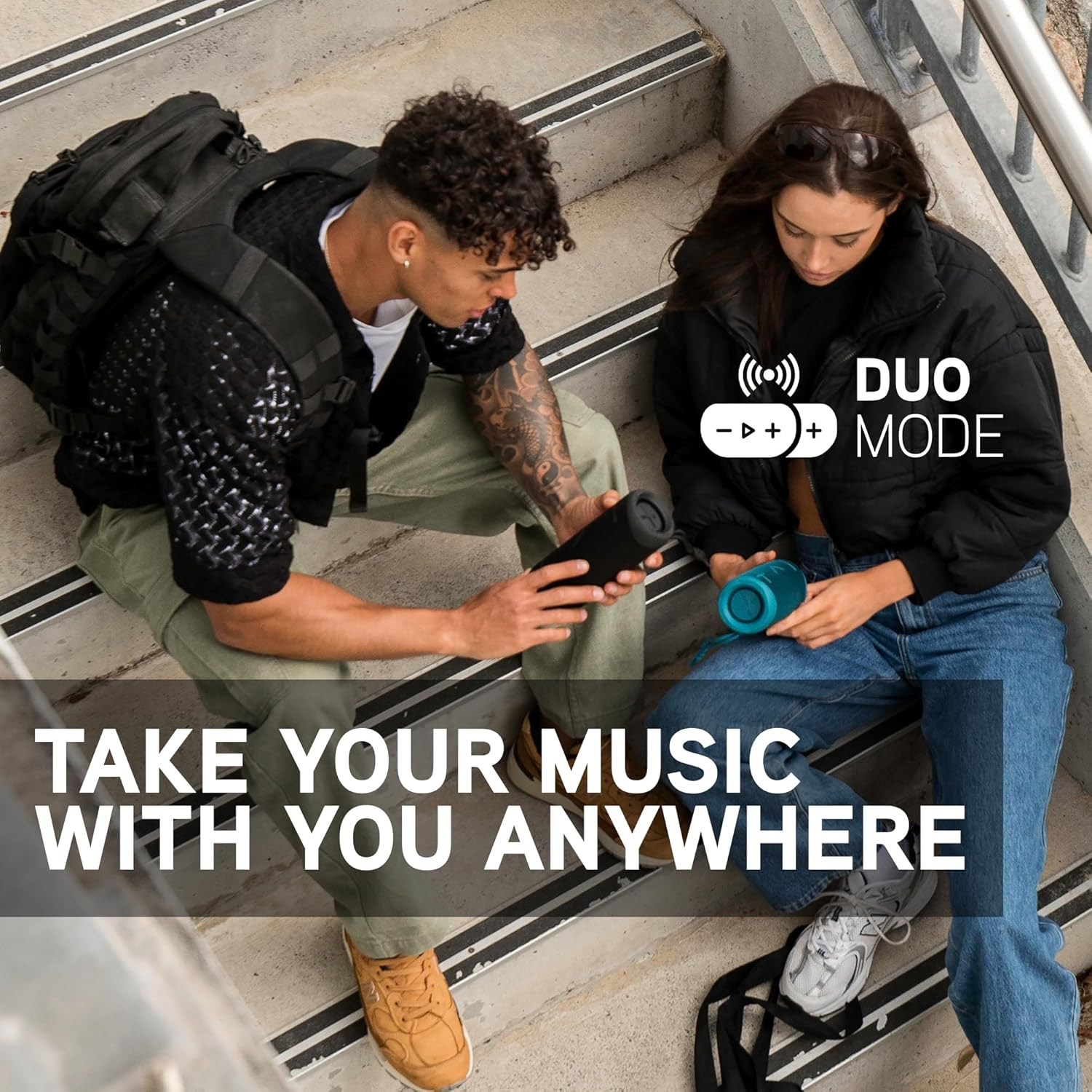 Blueant X2I Portable Bluetooth Speaker, 20W Powerful Sound, IP56 Splashproof, 12Hr Battery Life, Built-In Microphone, Duo Mode Wireless Pairing, AUX Input, Black