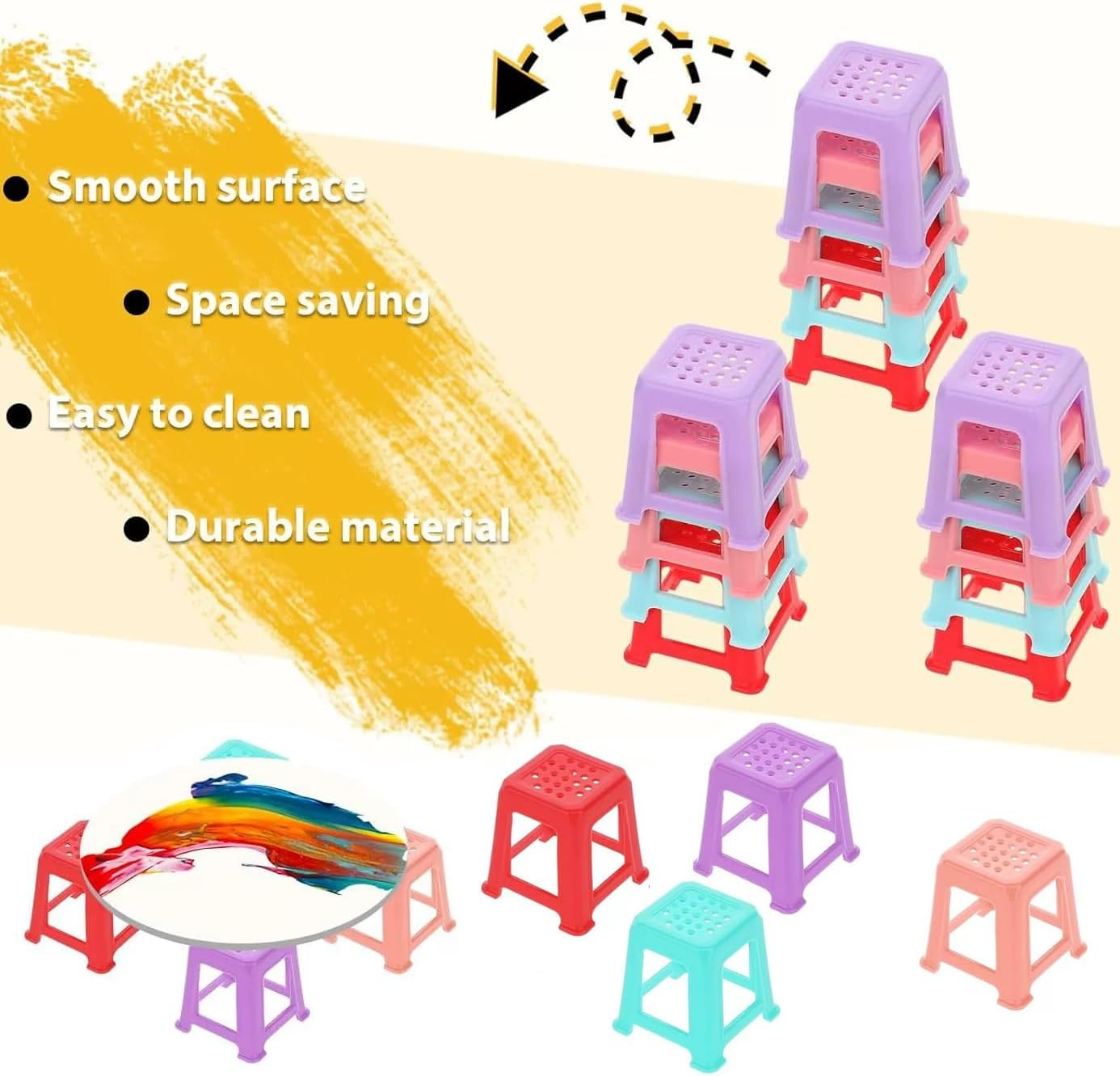 Canvas Stands for Painting Paint Stand Mini Canvas Feet Risers Fluid Painting Supplies Acrylic Pouring Paint Supplies Solid Color Plastic Paint Pouring Tools( 16 Pcs ) image number 3