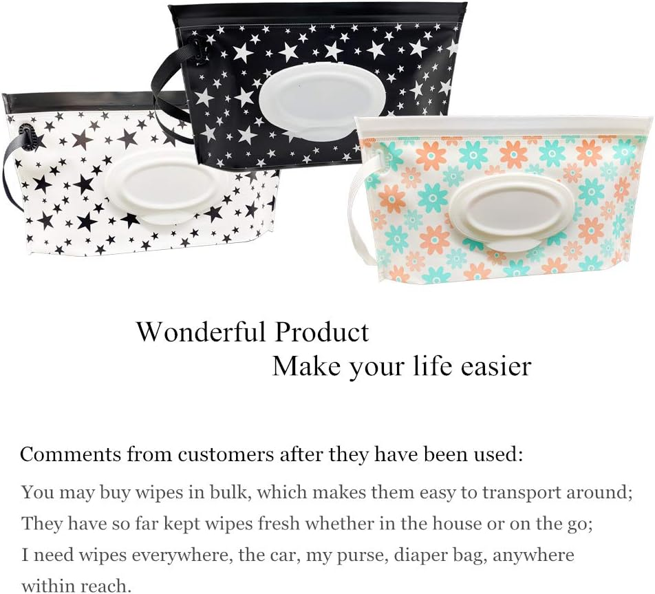 Baby Wet Wipe Pouch Container, Reusable & Refillable Portable Wipes Dispenser, Eco Friendly and Lightweight Baby Travel Wet Wipe Holder, Keeps Wet Wipes Moist (6 Pack) image number 5