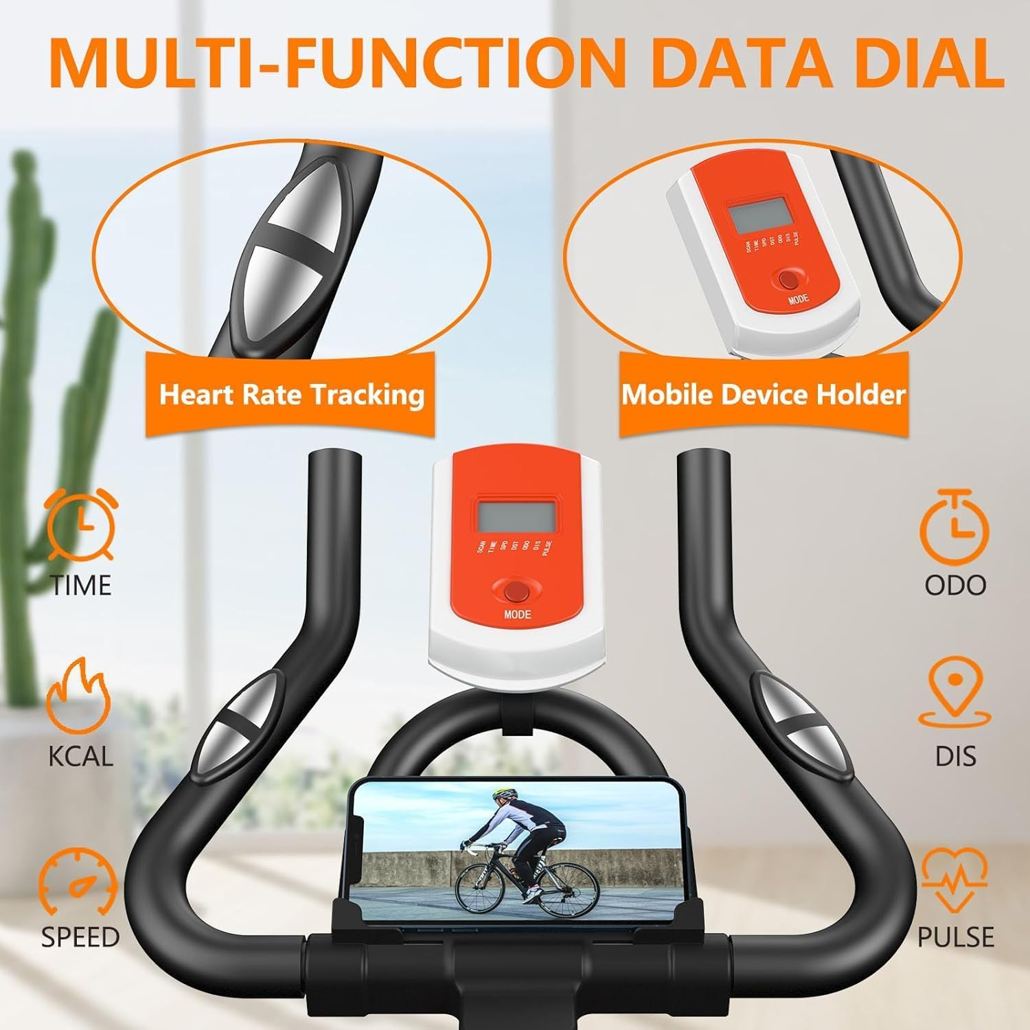 Hxgemu Magnetic Exercise Bike with APP, Stationary Bikes for Home, Ultra-Quiet Indoor Spin Bike with Heart Rate Monitoring & Smart Fitness App & Digital Display & 350 Lbs Capacity image number 6