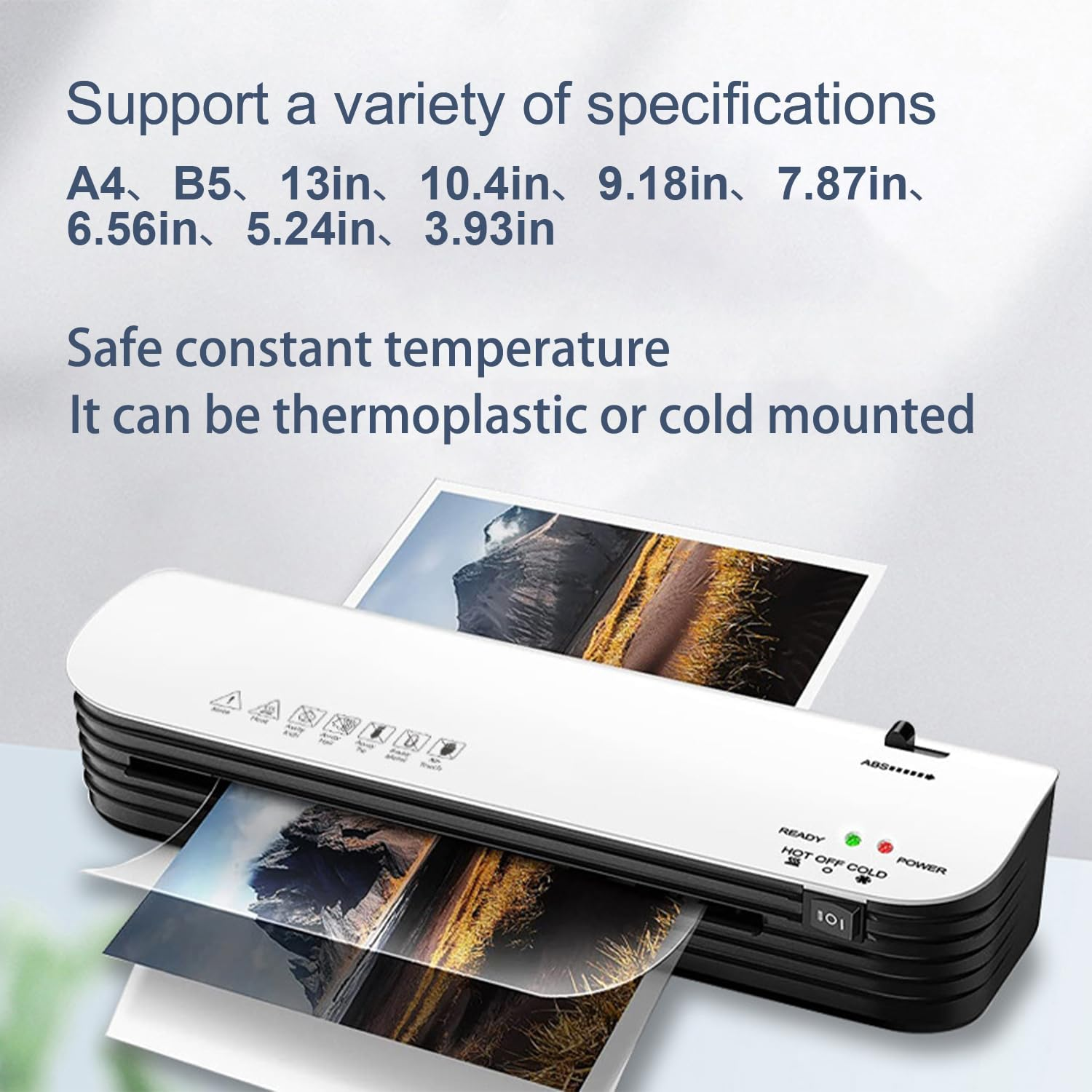 Thermal Laminator, 8.5X11 Laminator Machine, 9 Inch Thermal & Cold Laminator for A4/A5/A6 with 6 Laminating Sheets, Laminating Machine for Home School Teachers Office image number 3