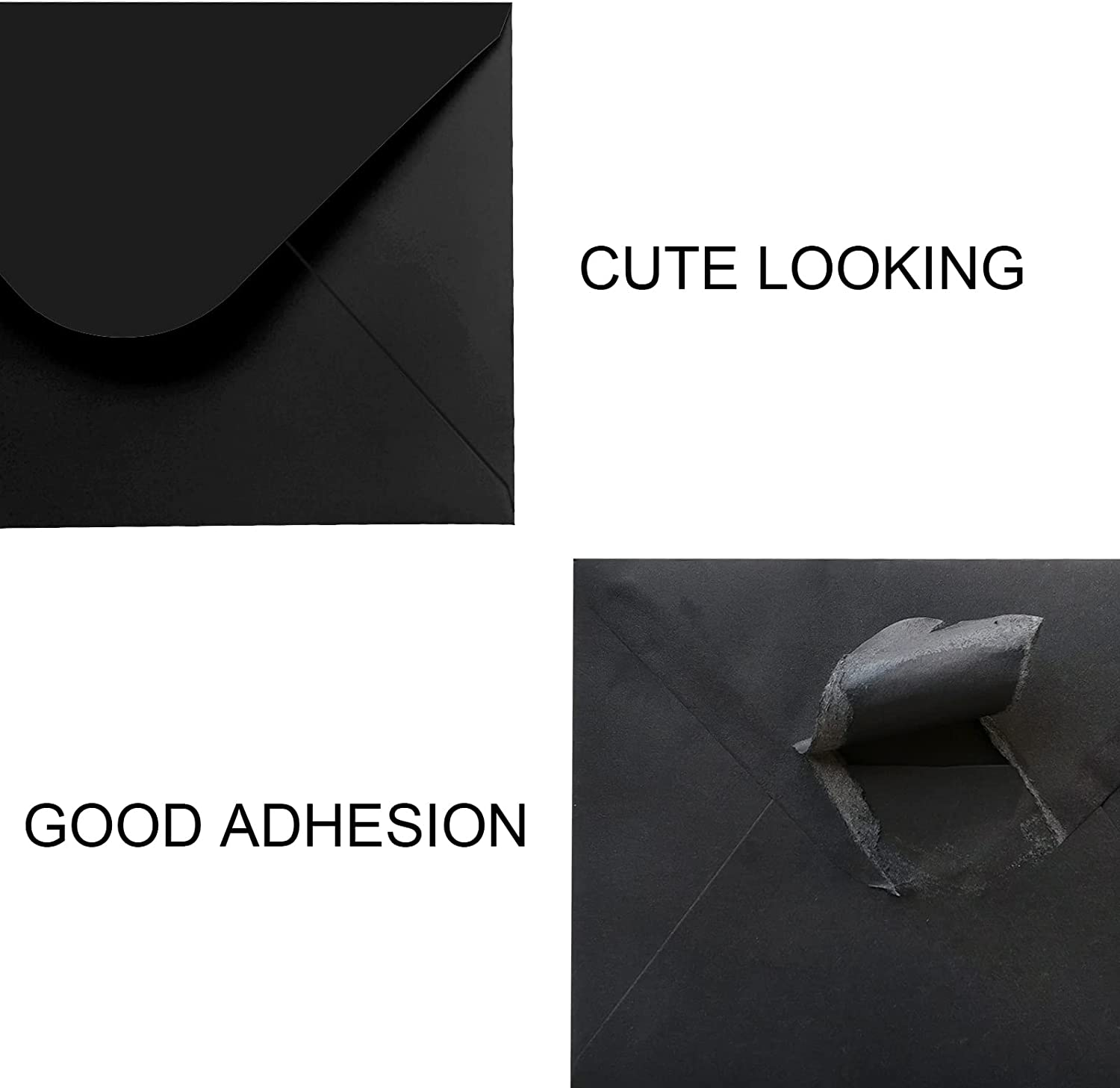 YINUOYOUJIA 100 Pack Black 4X6 Envelopes, A6 Size, Classy V-Flap, Ideal for Wedding, Baby Shower, Graduation Invitations image number 4