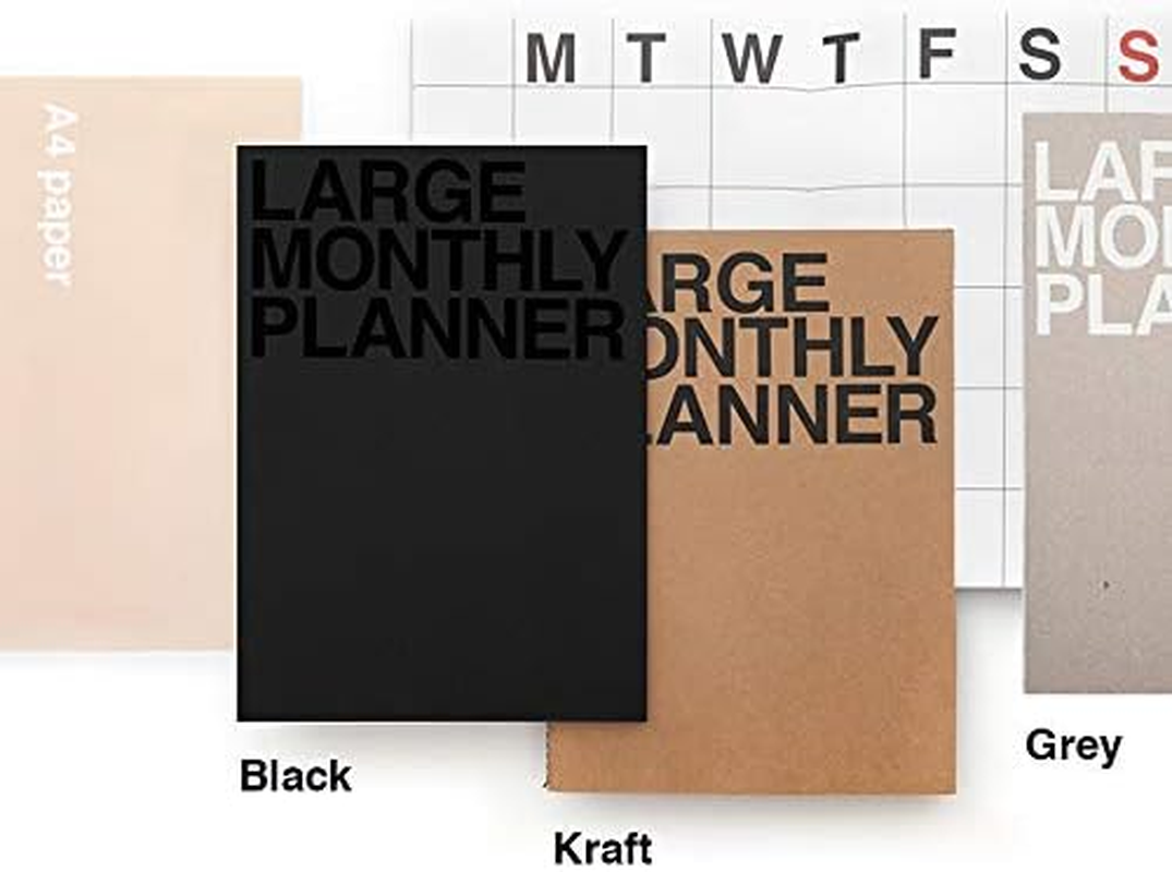 JSTORY Large Monthly Planner Lays Flat Undated Year round Flexible Cover Goal/Time Organizer Thick Paper Eco Friendly Customizable Stitch Bound A4 16 Months 18 Sheets Kraft 8.46 X 11.61 Inches image number 5