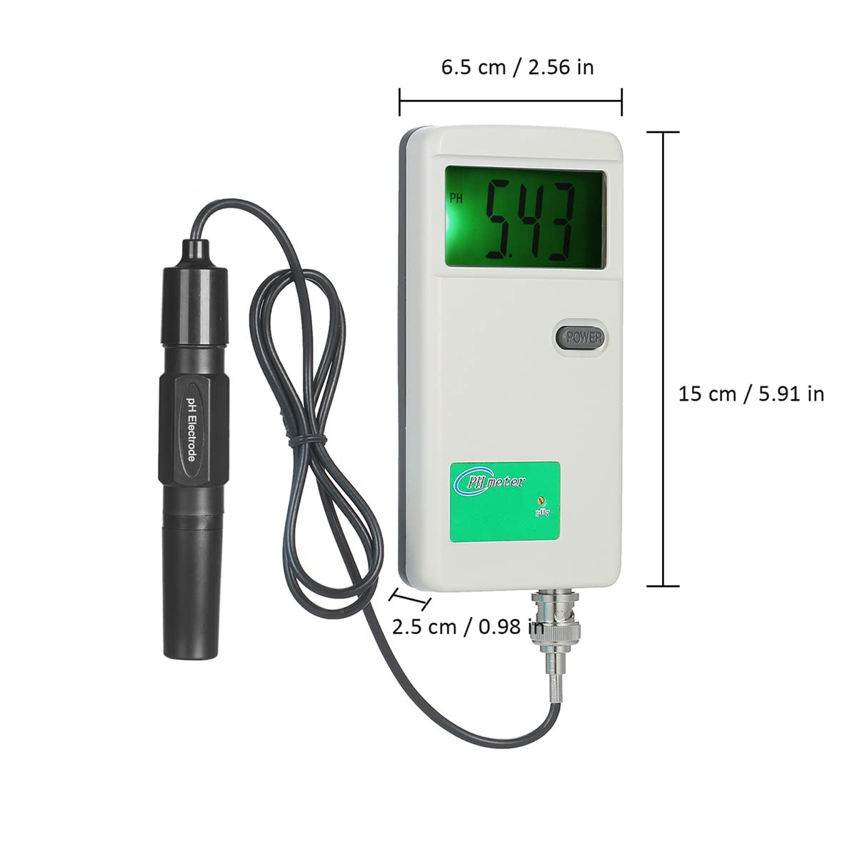 Mingzhe Ph Meter High Precision Portable Ph Tester Backlight Display Water Quali Tester for Laboratory Drinking Water Hydroponics Aquarium Swimming Pool White PH-3012B image number 2