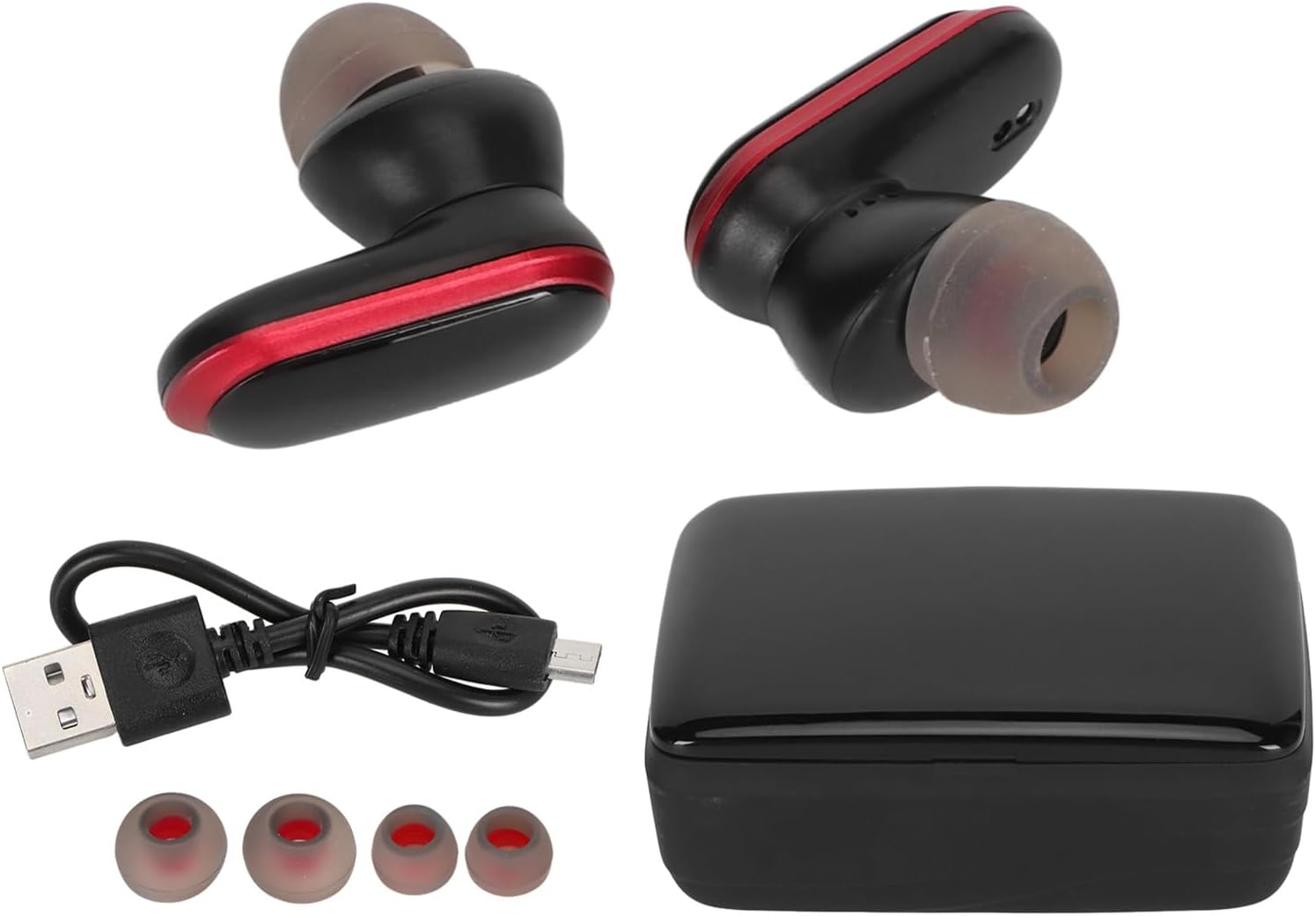 Cryfokt Language Translator Earbuds 5.0 74 Languages 70 Accents, Noise Reduction, Wireless Translator Earbuds with 97% Translation Accuracy, 4 Translation Modes (Black and Red)