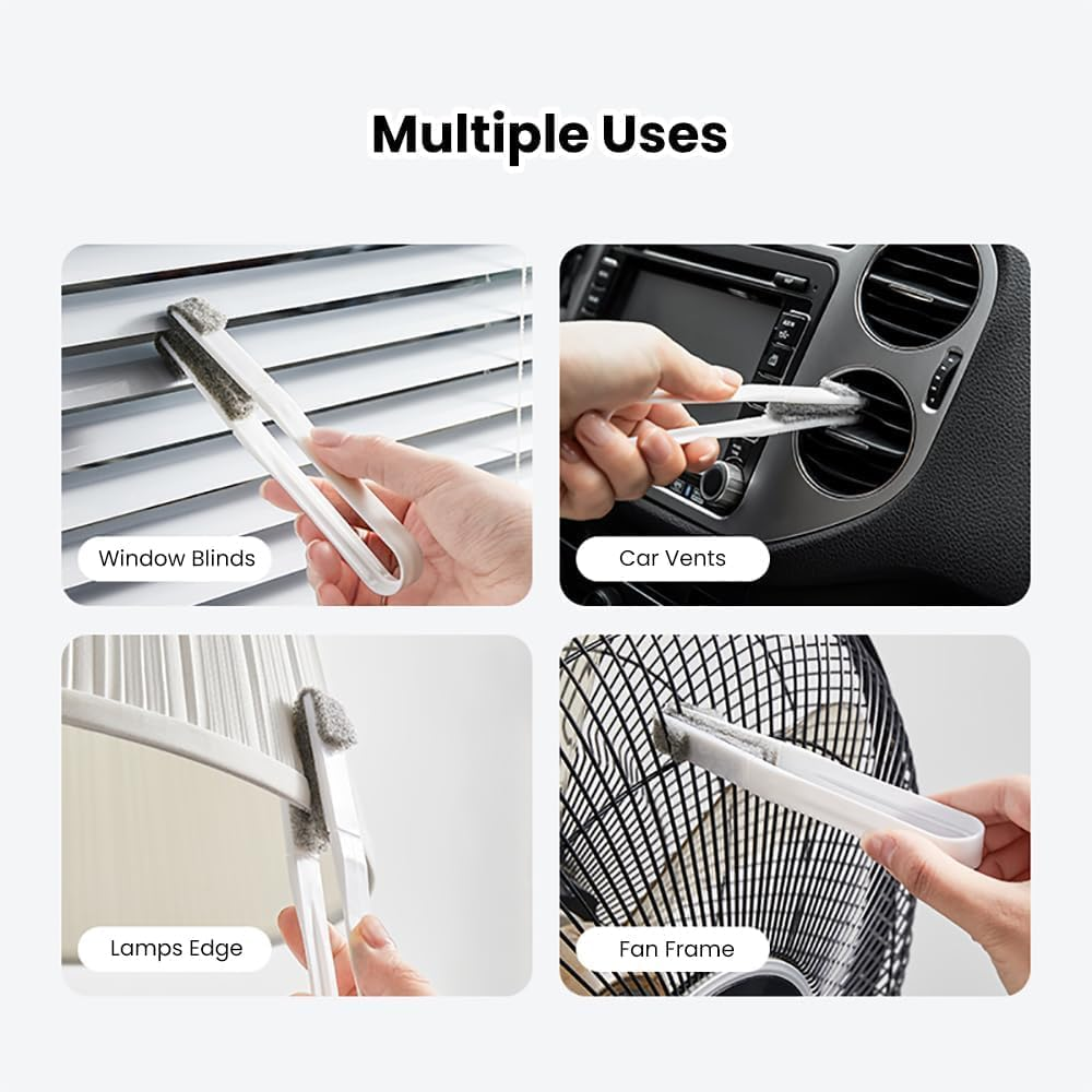 Blind Cleaner Duster Tool Set (2Pcs Duster Tool and 12Pcs Brushes), Washing Equipment for Window Shutters, Car Vents, Ceiling Fan and Air Conditioner image number 5