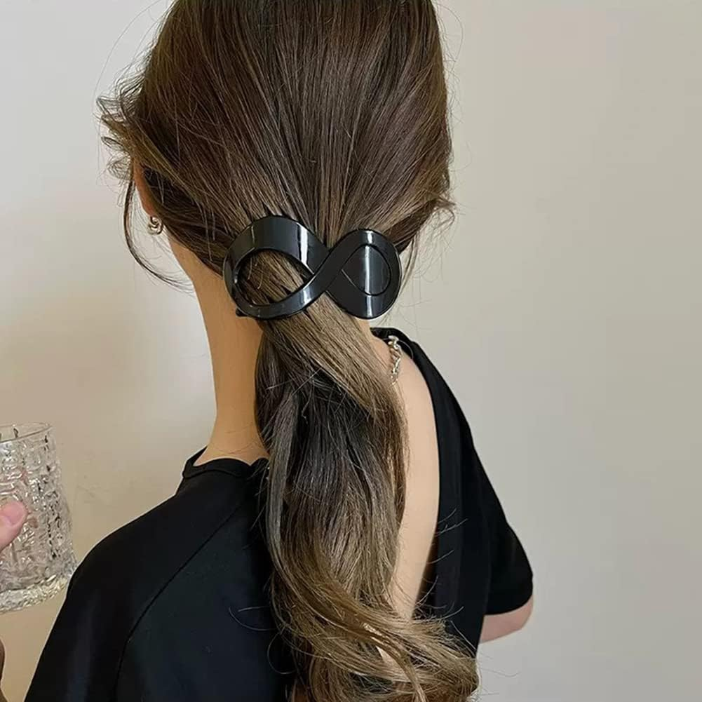 4 Pcs French Concord Flat Hair Clips, 3.35 Inch Curved Hair Claw Alligator Hair Clips Volume Strong Hold Banana Barrettes Hair Clamps Jaw Clips for Women image number 2