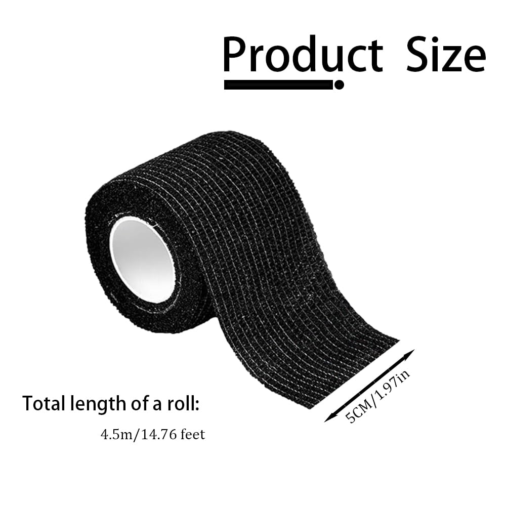 Universal Sweat Absorbing Wheel Wrapping Tape for Cars and Trucks, Suitable for 14-18 Inch Steering Wheel Accessories (Black) image number 4