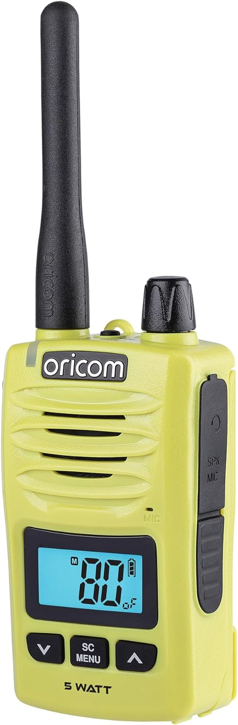 Oricom DTX600 Waterproof IP67 5 Watt Handheld UHF CB Radio Lime - 80 Channels, Duplex, Die-Cast Metal Chassis, Switchable RF Power, Waterproof Dust IP67, Signal Monitoring, Triple Watch image number 6