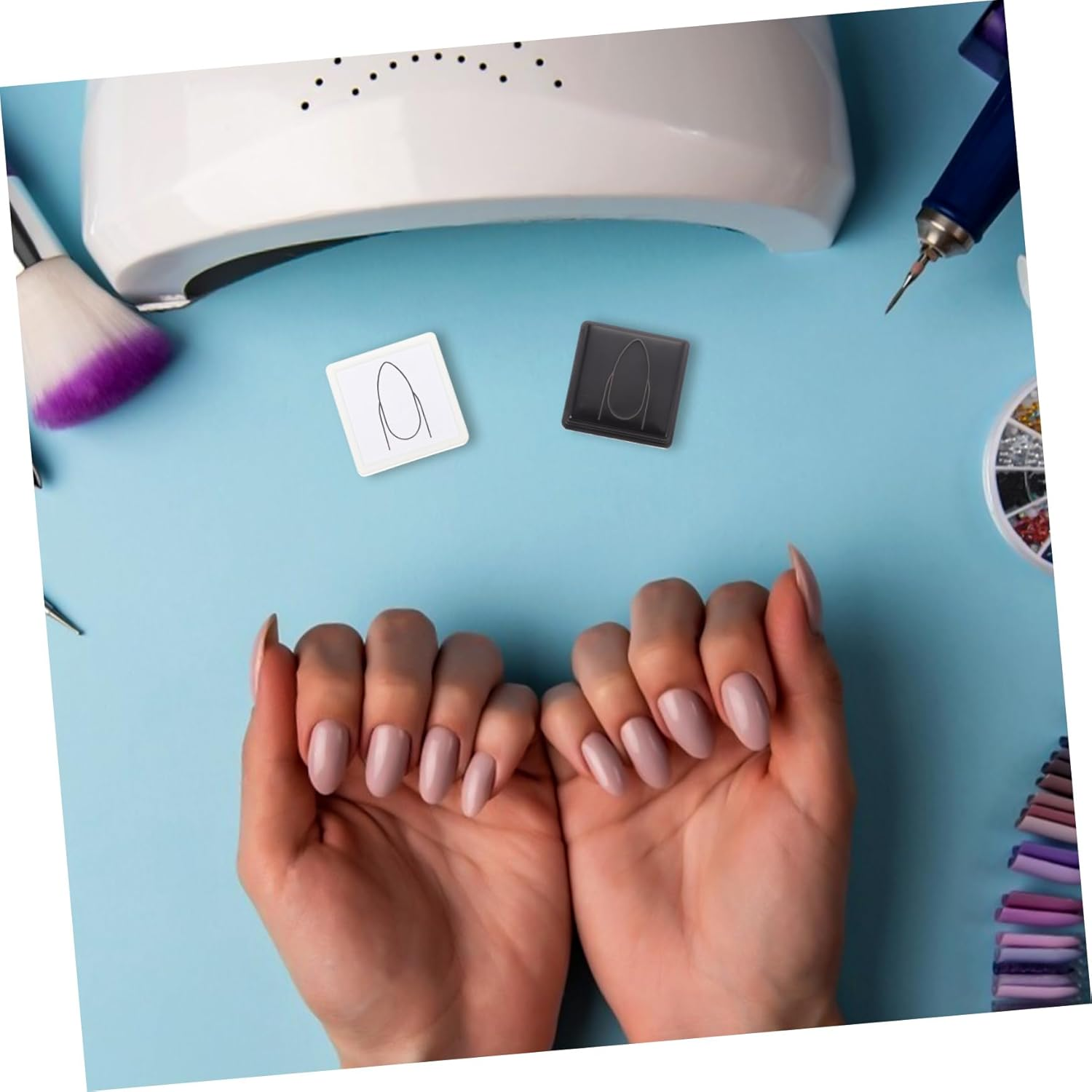 CALLARON Manicure Practice Stamper for Nail Art Painting Compact Salon Nail Painting Tool Smooth Surface Easy to Clean Training image number 1