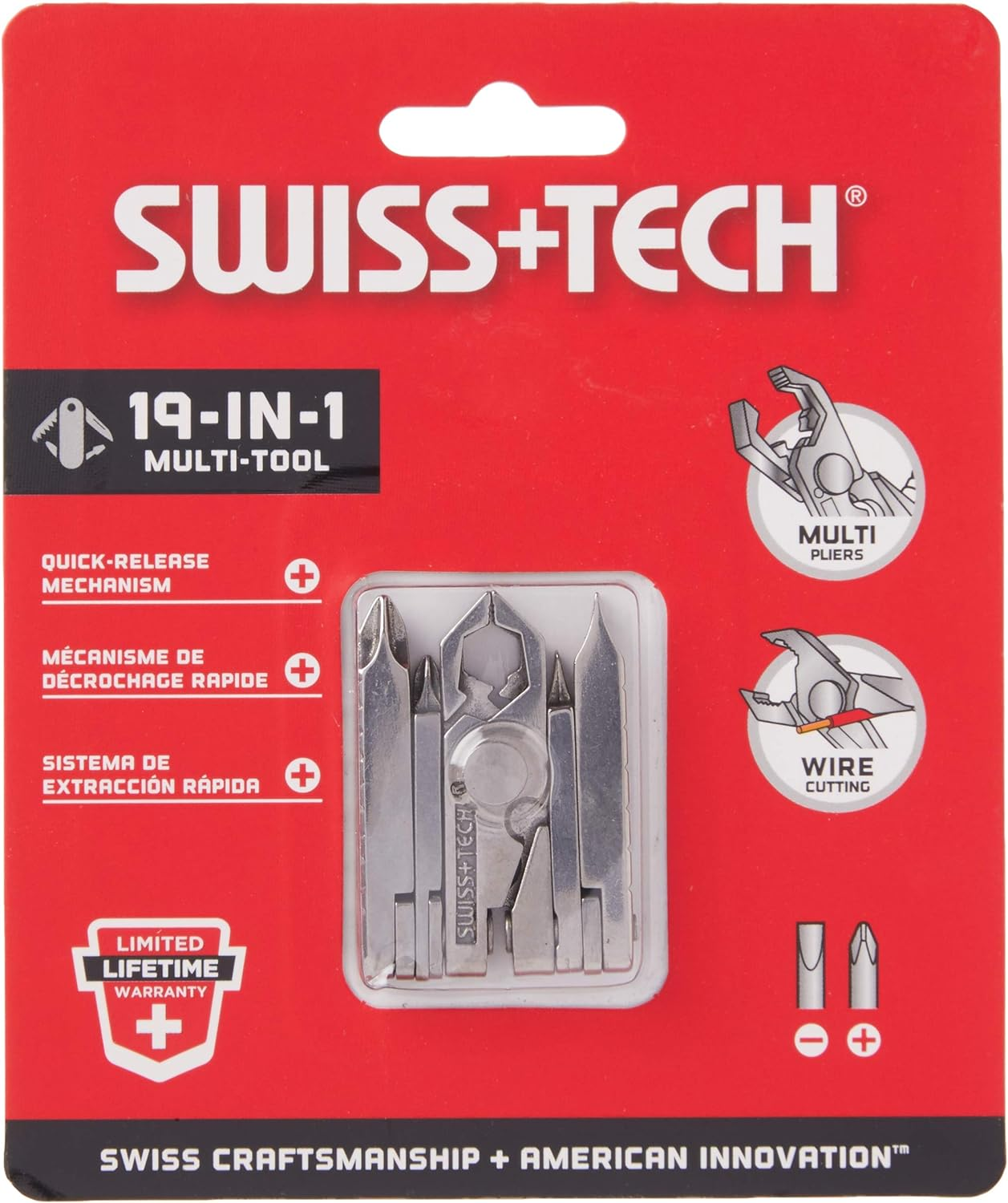SWISS+TECH ST53100 Stainless Steel 19-In-1 Key Chain Multi Tool, Polished Finish (Single Pack) image number 3