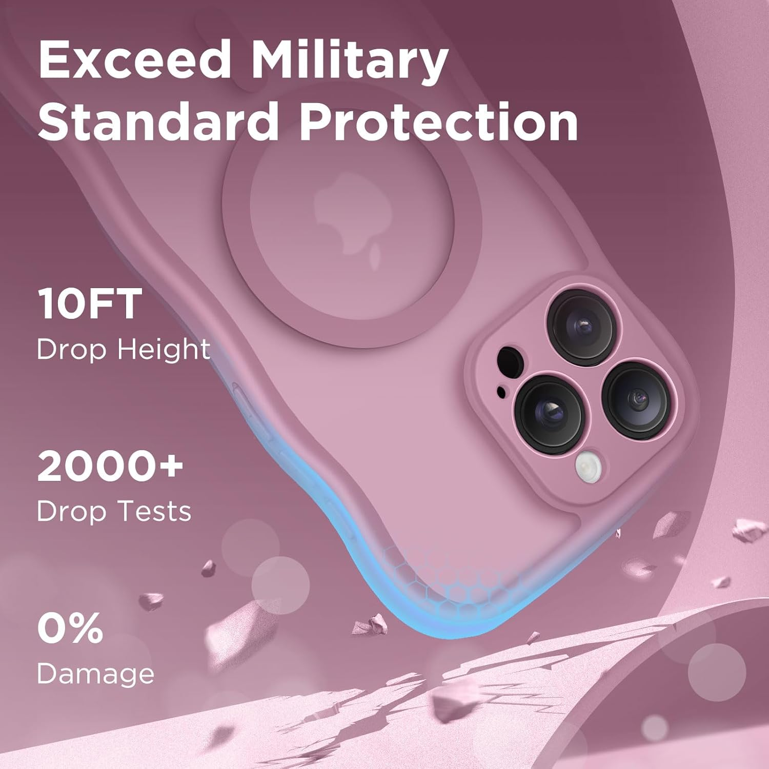 CAPRARO for Iphone 16 Pro Max Case for Women Girls, Upgraded [Full Camera Protection] [Compatible with Magsafe] Cute Wave Translucent Matte Phone Case for Iphone 16 Pro Max, Black Currant image number 2