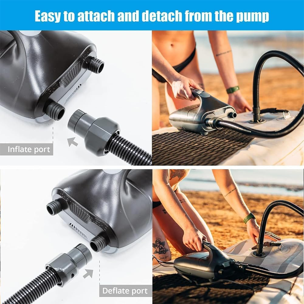 Paddle Board Pump Adapter Set, Sup Air Pump Hose with 7 Nozzles,Electric SUP Pump Replacement Parts, for Rafts, Kayak, Inflatable Paddleboard, Boat, Tent, Pool, Paddle Board Accessories image number 1