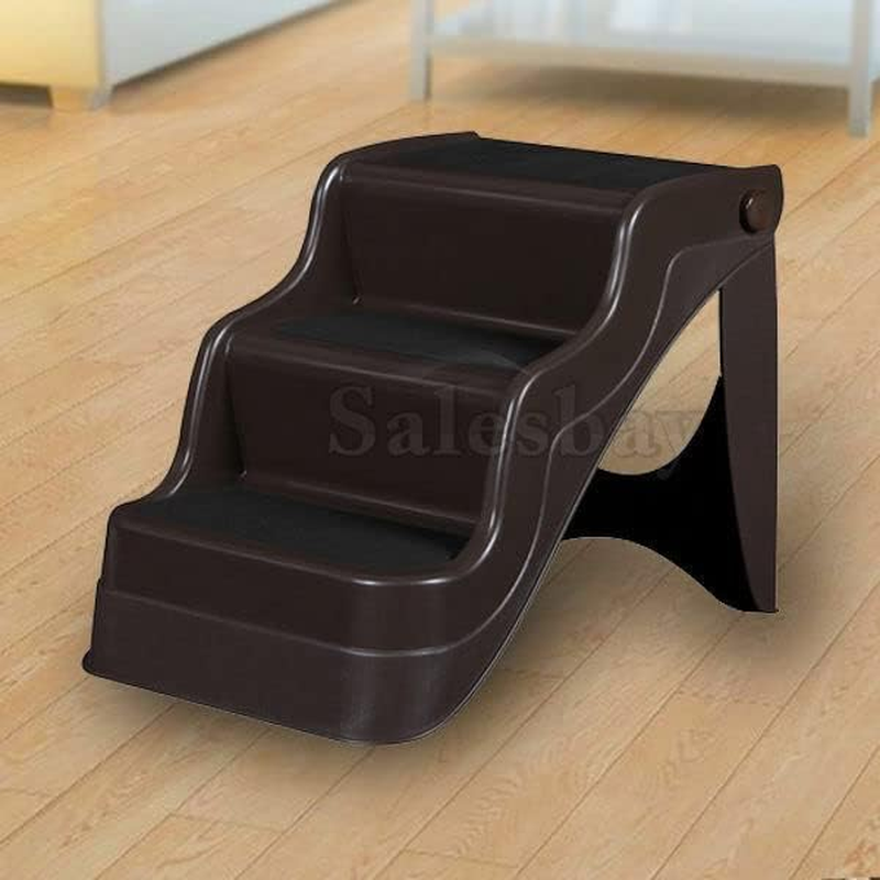 PETBRO Portable 3 Steps Foldable Doggy Cat Pet Dog Stairs Ramp Folding Ladder Stairs