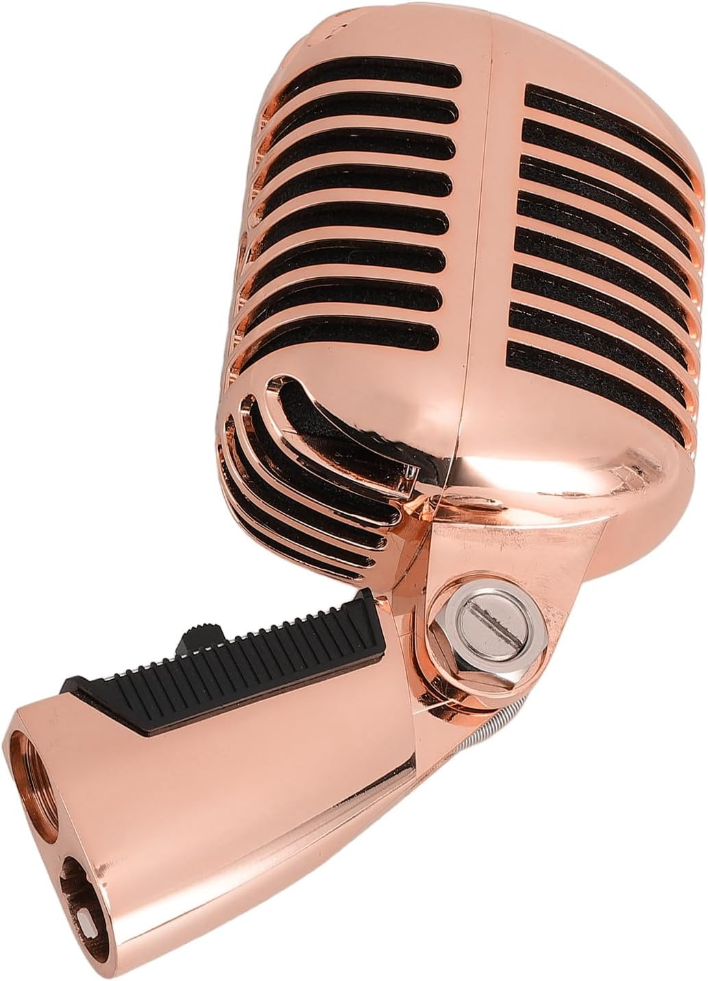 Vintage Dynamic Microphone, Microphone for Singing, Self Tensioning Swivel Rack, Classic Retro Dynamic Vocal Mic for Stage Performances, Recording Studios,Etc (Rose Gold) image number 1