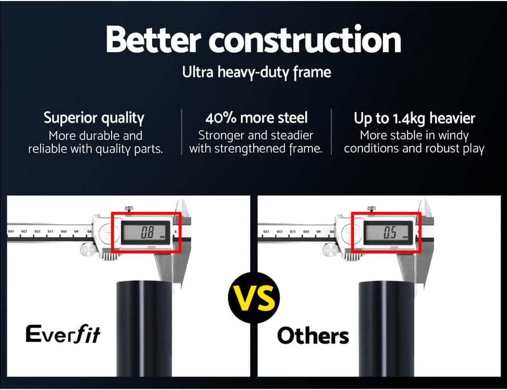 Everfit Soccer Net, 1.2M Wide Portable Rebounder Football Goal Nets Practice Sports Training Netting Screen Backyard Indoor Outdoor Camping Equipment, with Carry Bag Lightweight Black