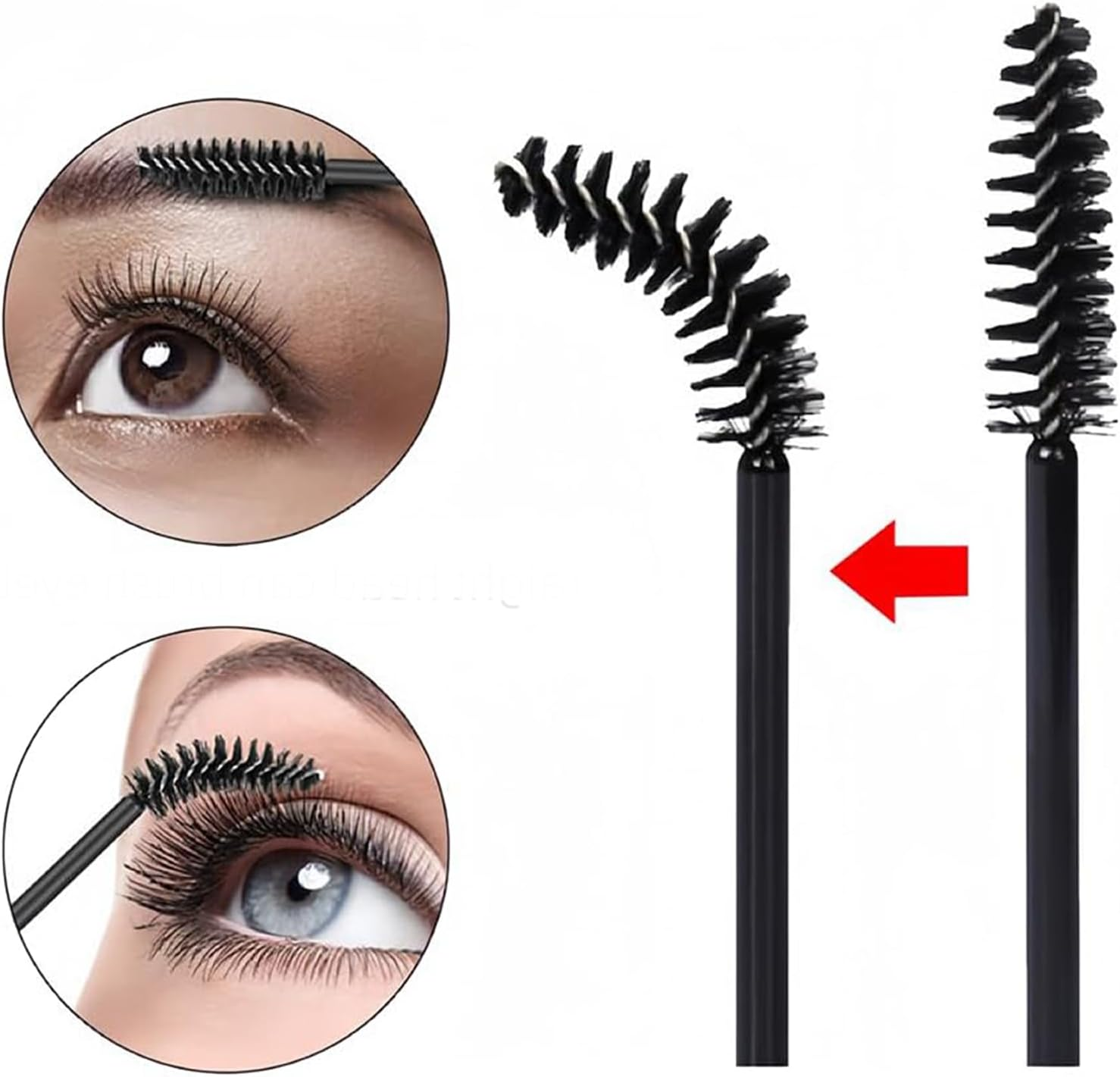 Disposable Mascara Wands, Lash Brush ，150 Pcs Black Eyelash Brushes, Eyebrow Brush Makeup Brush Tool for Eyelash Extension Eyebrow and Makeup Color
