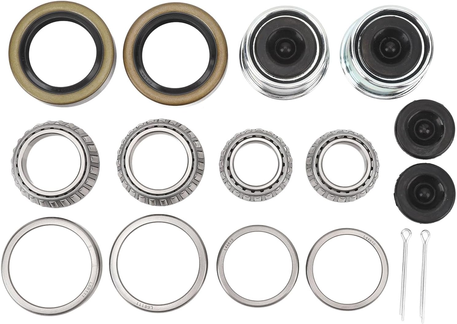 2 Sets Boat Trailer Axle Bearing Kits for 1‑1/16In to 1‑3/8In Trailer Axles 3500Lb 84 Spindle, L68149 L44649 Bearing Kits, Trailer Axle Wheel Hub Bearings Kit, Easy Installation image number 3