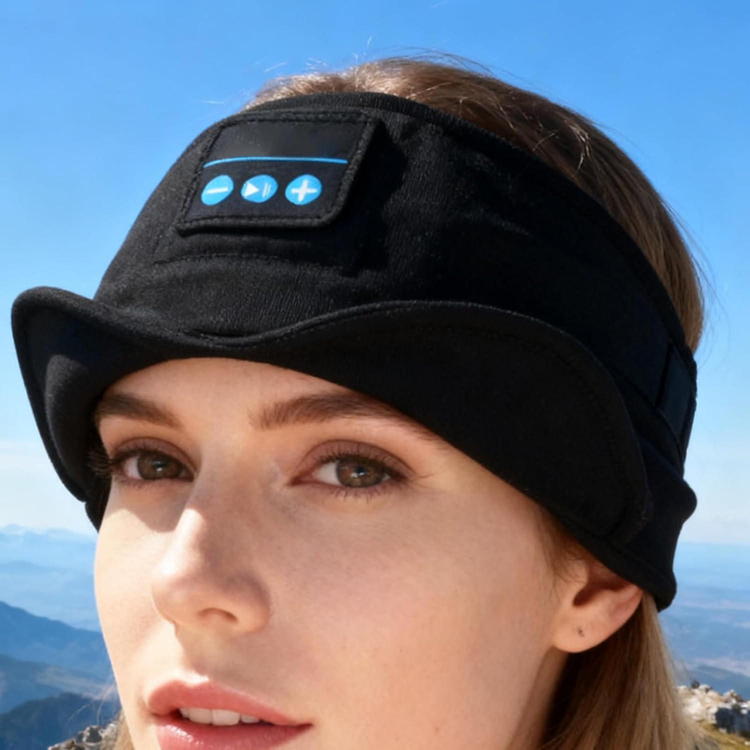 Sleep Headphones,Wireless Ultra-Thin Headset Headband - Sweat Resistant Eye Masque Headphones | for Mom Women Men Workout Running Yoga Meditation Sports Travel Gadgets image number 2