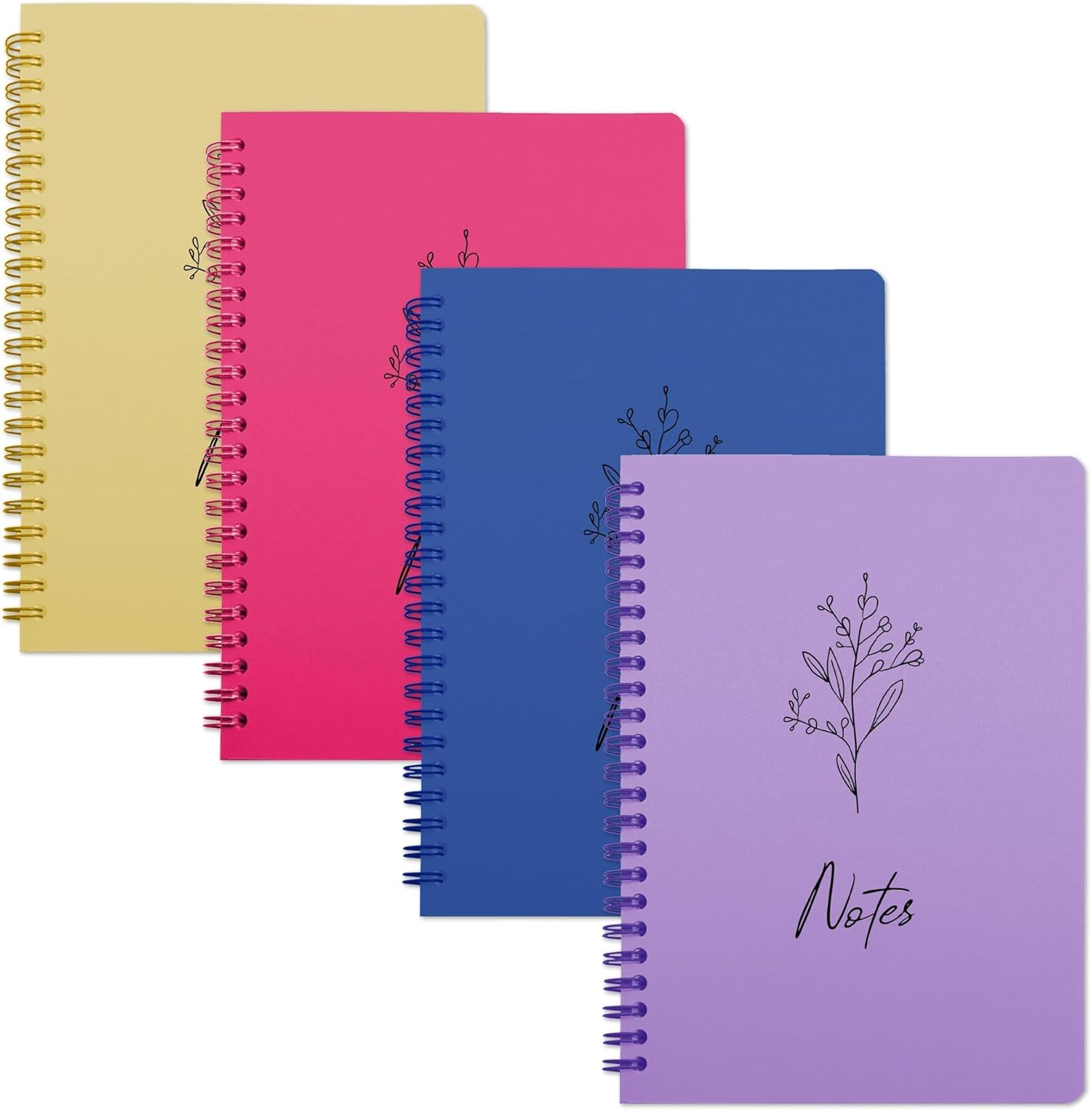 BIROYAL Spiral Notebook 4 Pack - A5 College Ruled Notebooks - Spiral Writing Journal for Study and Notes - 80 Sheets / 160 Pages Spiral Bound Notebook - Coil Notebooks for Work, School image number 5