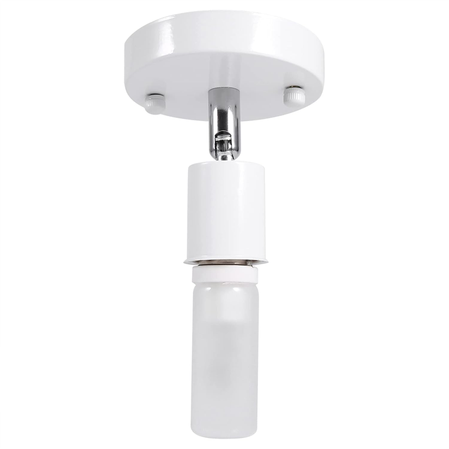 E27 Ceiling Lamp Holder, 180 Degree Rotating Adjustable Vintage Ceiling Light Wall Mounted Lamp Bulb Holder Socket, Screw Light Bulb Holder Base, Pendant Bulb Lamp Screw Socket (White)