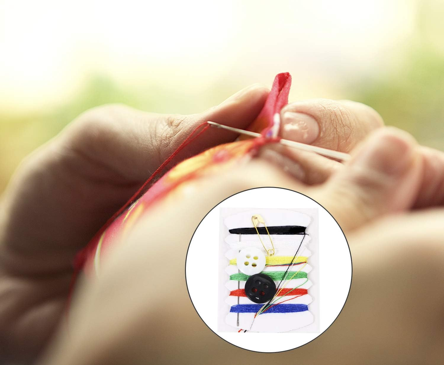 Shapenty Small Simple Handy Travel Sewing Kits Thread Repair Emergency Kit with with Needles, Threads, Button, Safety Pin for Gift Home Hotel Amenities Necessities (10) image number 2