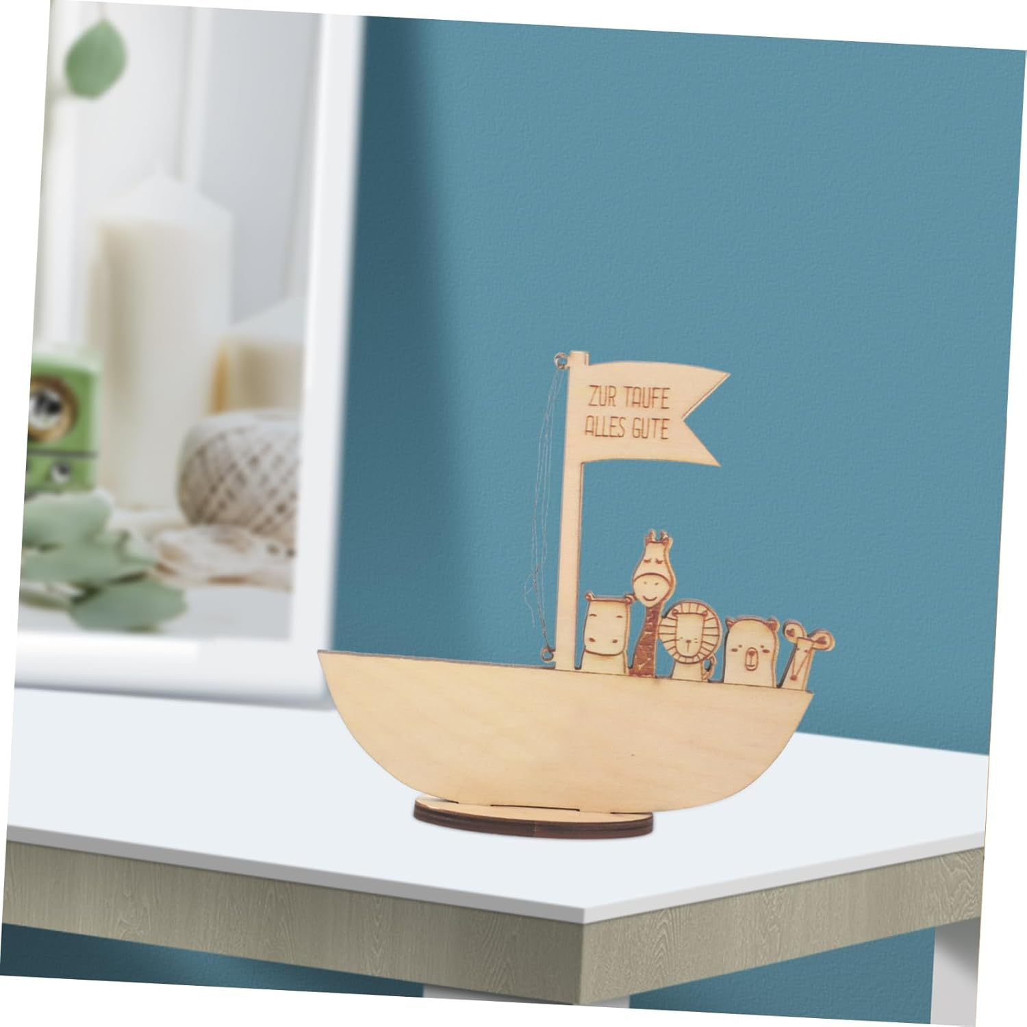 Custom Ark Money Clip Baptism Christening Decor Wooden Ornament for Shower Birthday