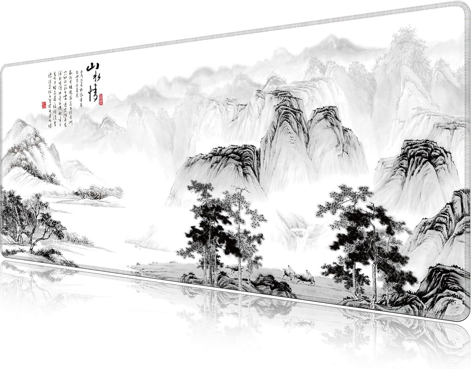 LL-COEUR Oversized Gaming Mouse Mat with Motif 120 X 50 X 0.3 Cm, Long Desk Mat, Non-Slip Mat for PC, Laptop, Keyboard (Landscape 2, 1200 X 500 X 3 Mm)