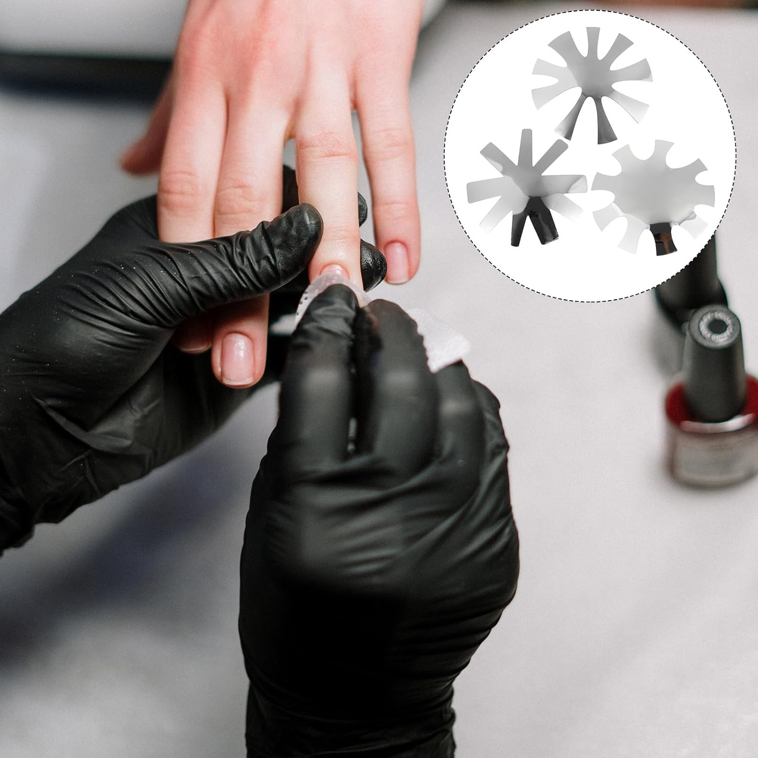 Gatuida 3Pcs Acrylic Nail Trimmer Plates Nail Shaping Cutter Templates Silver French Manicure Steel Modules for DIY Art and Thick Care image number 4