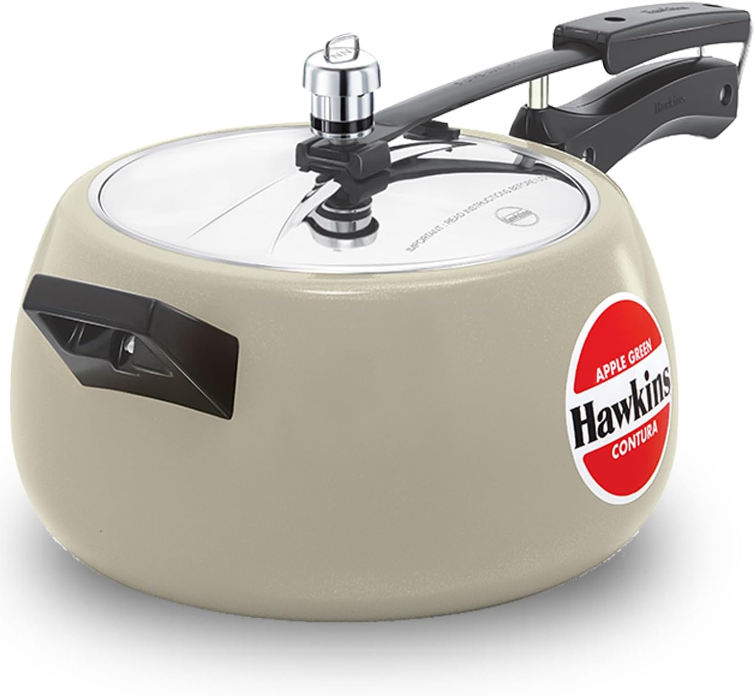 Hawkins Contura Ceramic-Coated Pressure Cooker, 5 Litre Capacity, Mustard Yellow