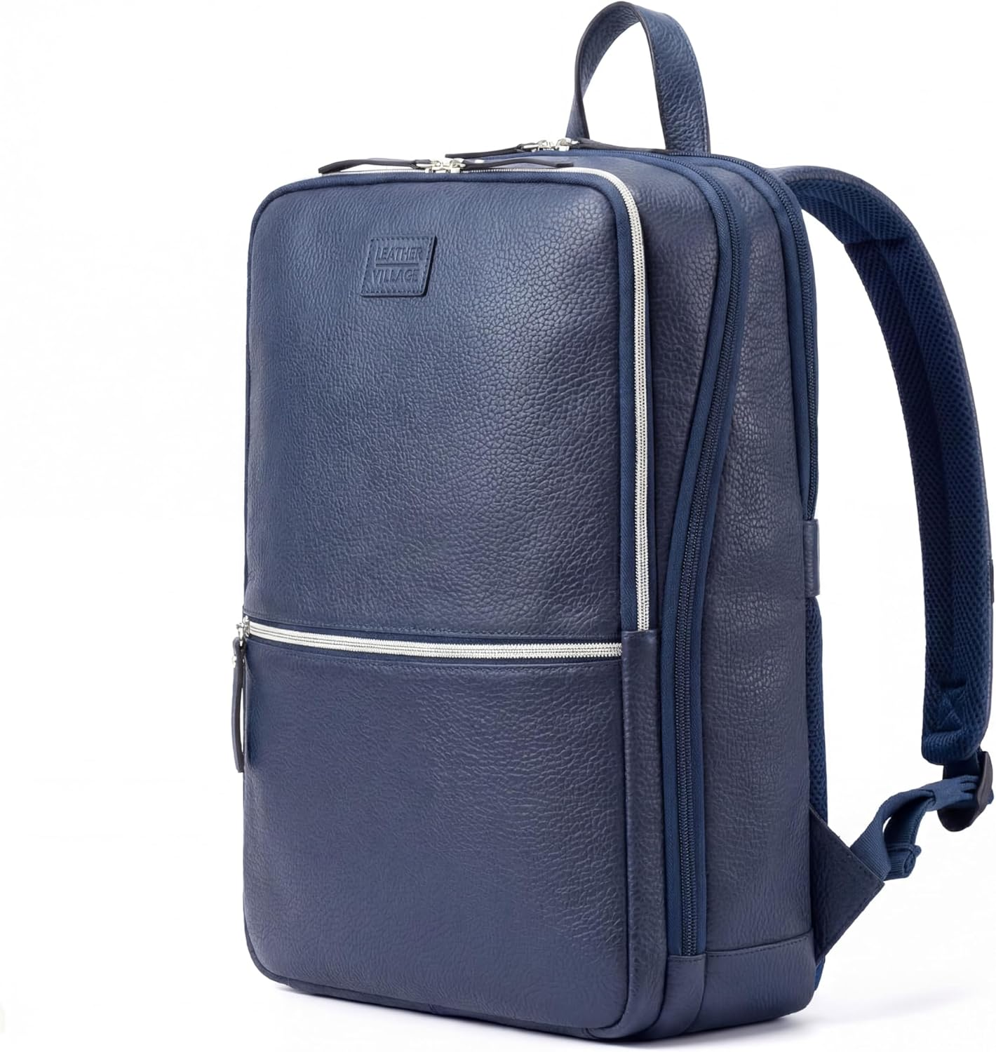 LEATHER VILLAGE Leather Backpack for Men | Slim Professional Business Bag Fits 15.6&rdquo; Work & Travel Daypack with Trolley Strap