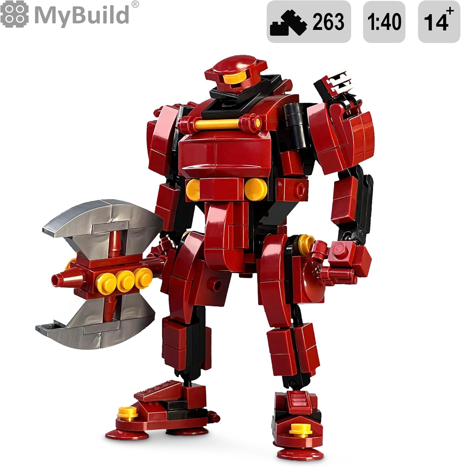 Mybuild Mecha Frame Rita &ndash; Red Armour Sci-Fi Mech Building Set - Model 5018 image number 3