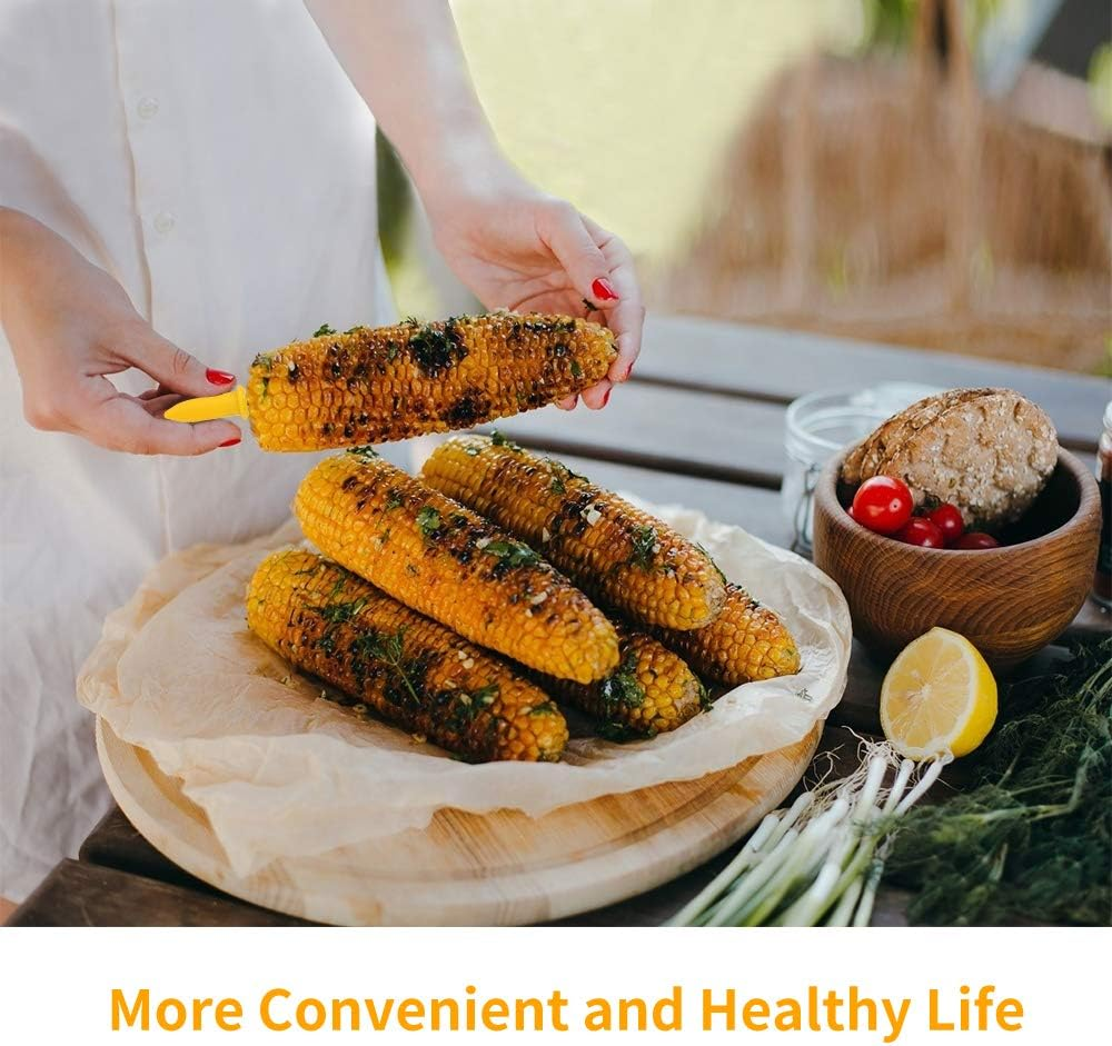 Juliyeh Corn Holders Set, 20PCS Stainless Steel Corn Cob Holders, Corn on the Cob Skewers for BBQ, Picnics & Camping, Yellow image number 6